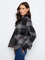 Charlie B Charlie B Reversible Plaid Jacket w/ Leather Binding C6185