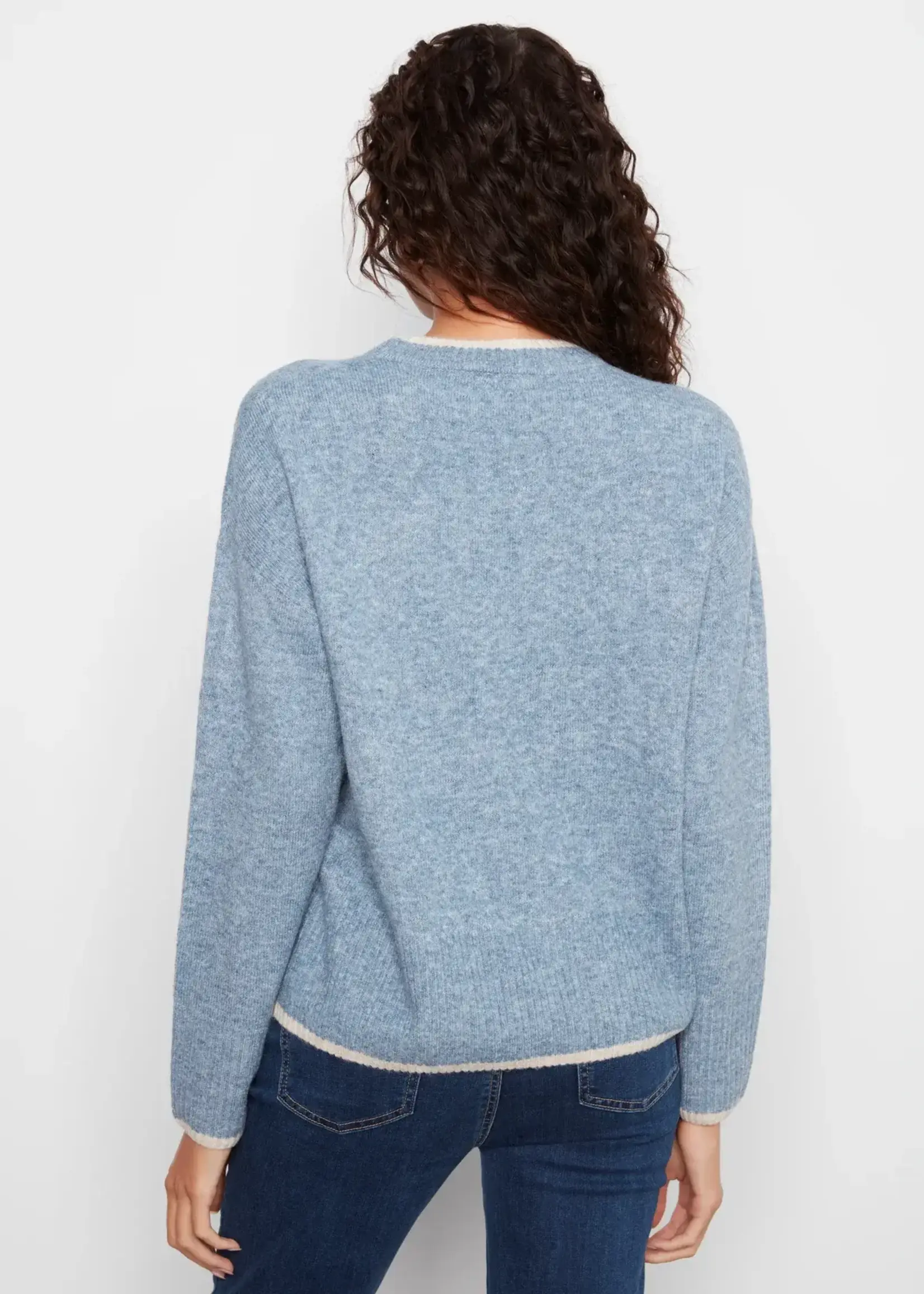 Charlie B Charlie B L/S Drop Shoulder Mock Neck Sweater w/ Emb C2026