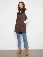 Charlie B Charlie B Sleeveless Long Puffer Vest C6426