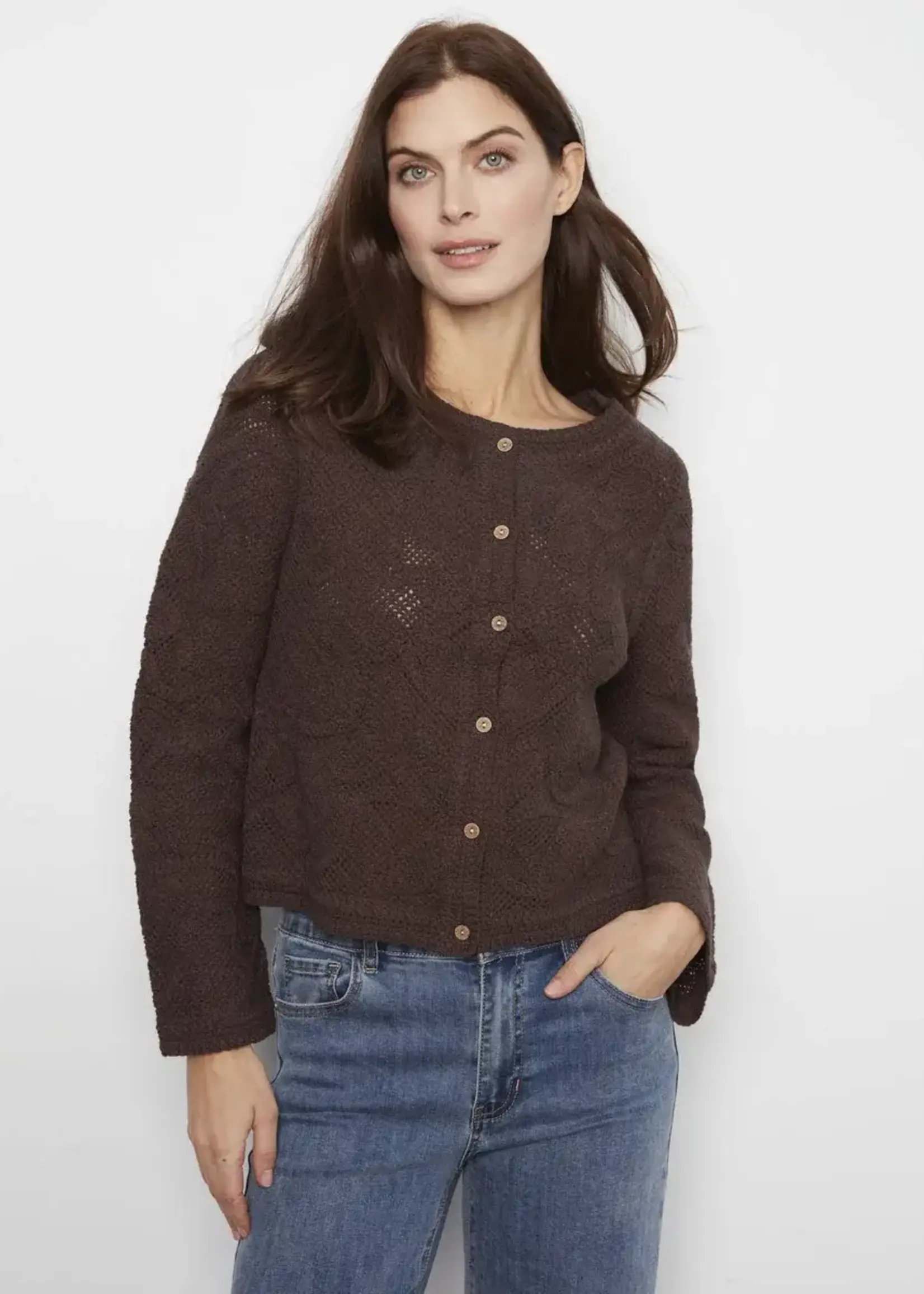 Charlie B Charlie B L/S Crochet Cardigan C2151