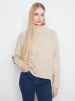 Charlie B Charlie B Long Raglan Slv Mock Neck w/ Stitch C2122