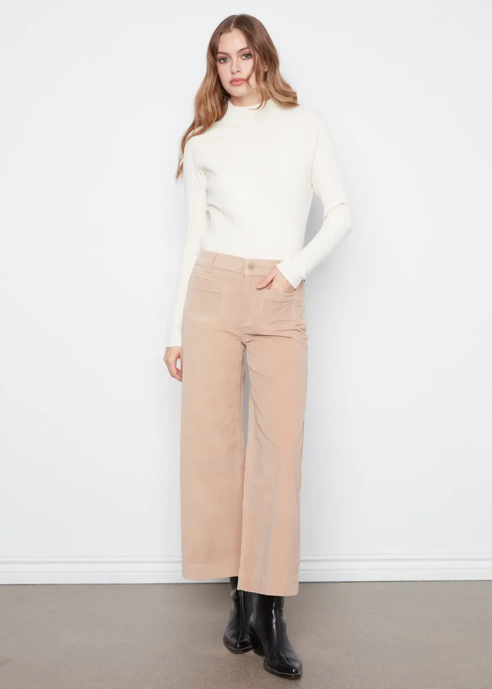 Charlie B Charlie B Cropped Wide Leg Corduroy Pant C5538