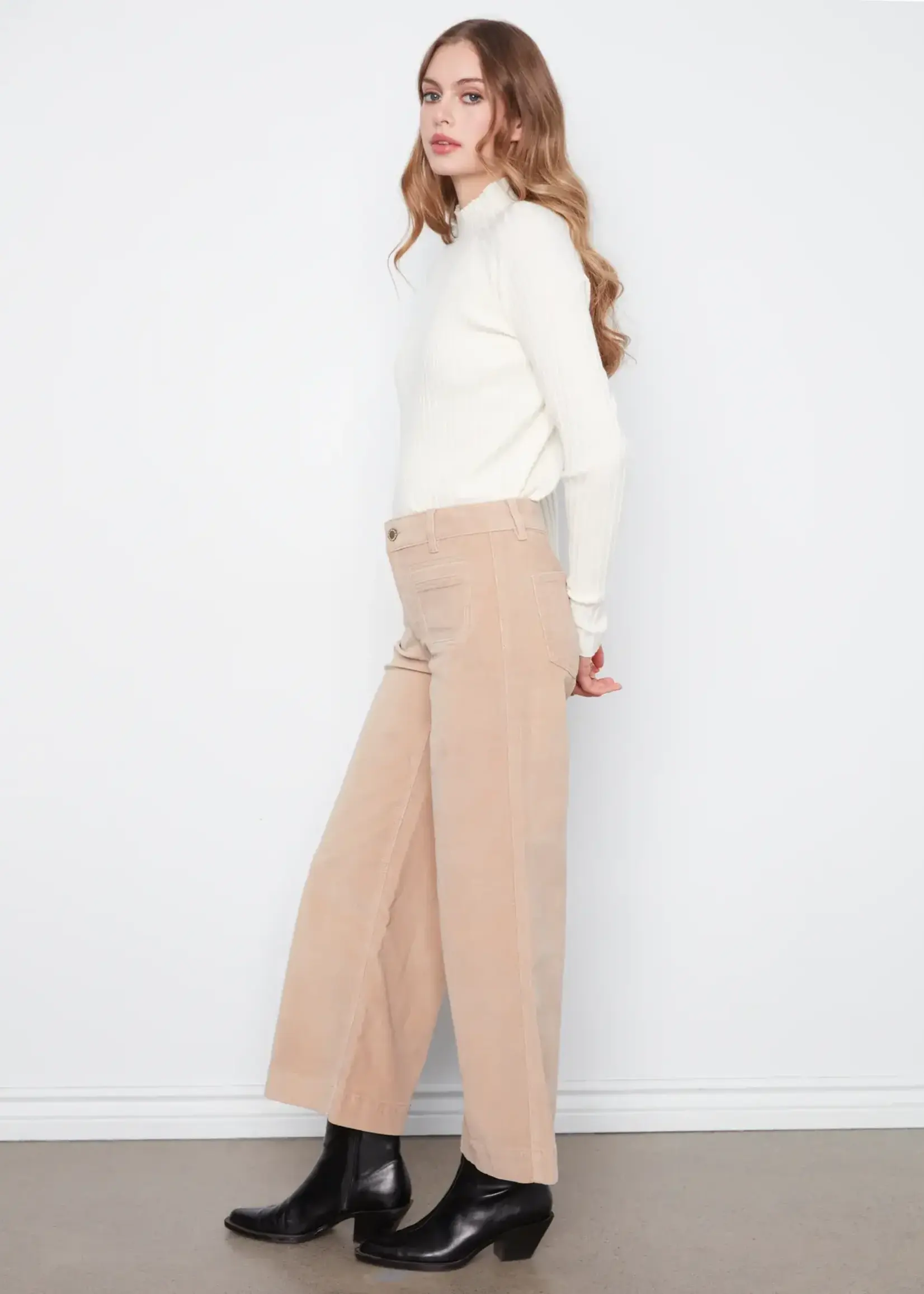 Charlie B Charlie B Cropped Wide Leg Corduroy Pant C5538