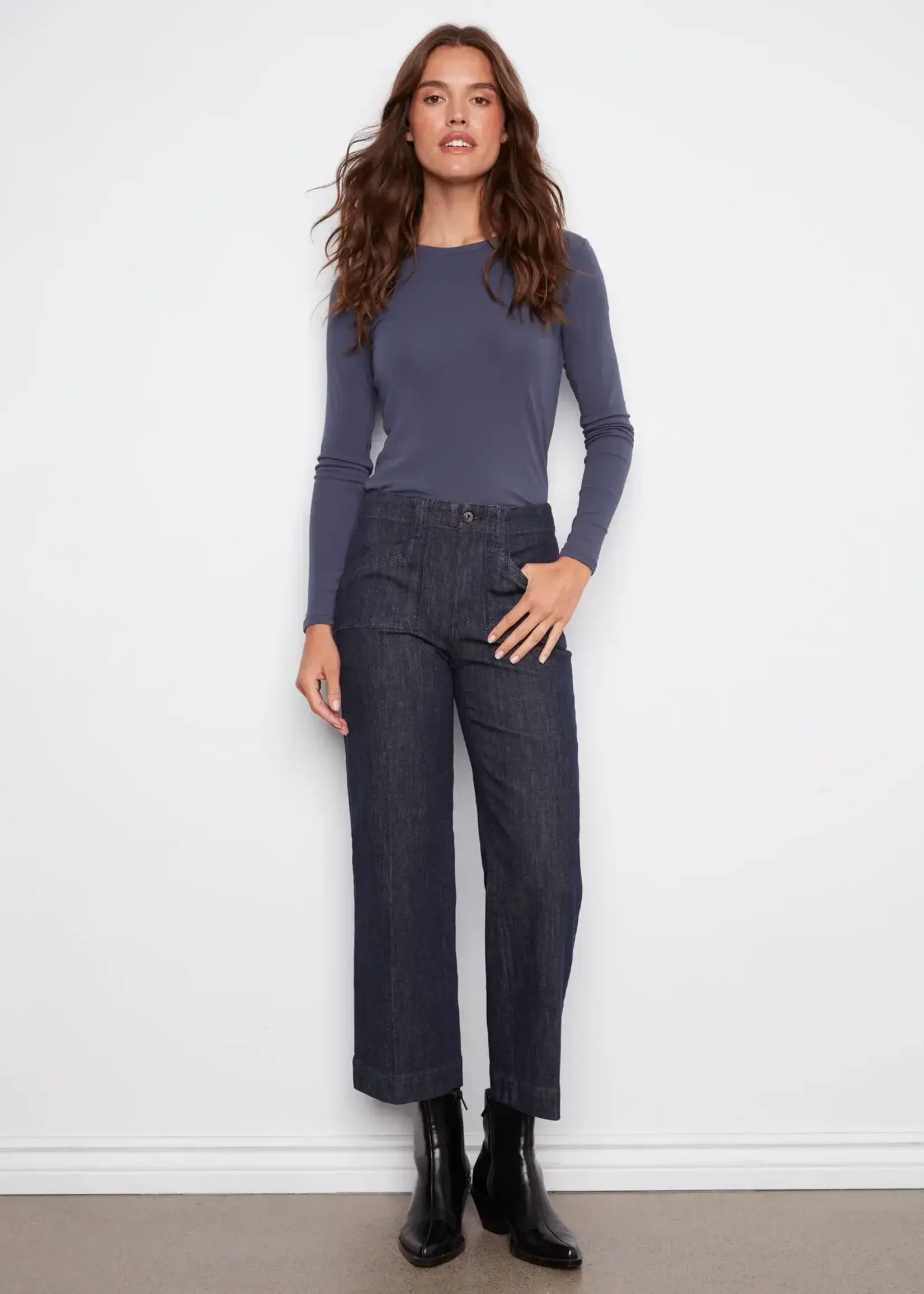Charlie B Charlie B Cropped Wide Leg Denim Pant C5660RR