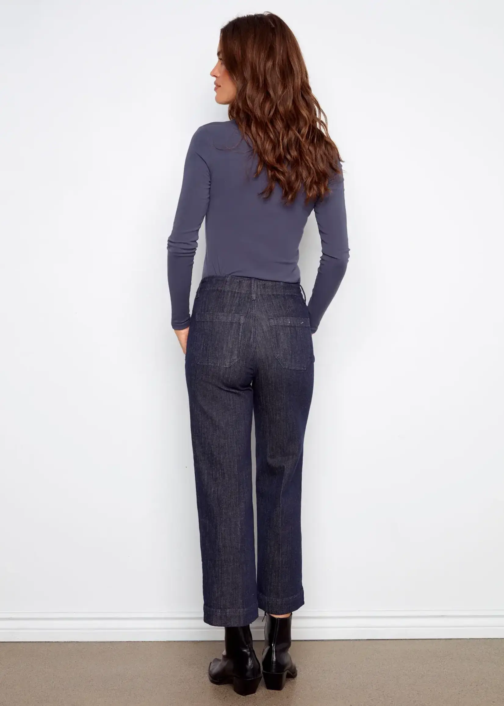 Charlie B Charlie B Cropped Wide Leg Denim Pant C5660RR