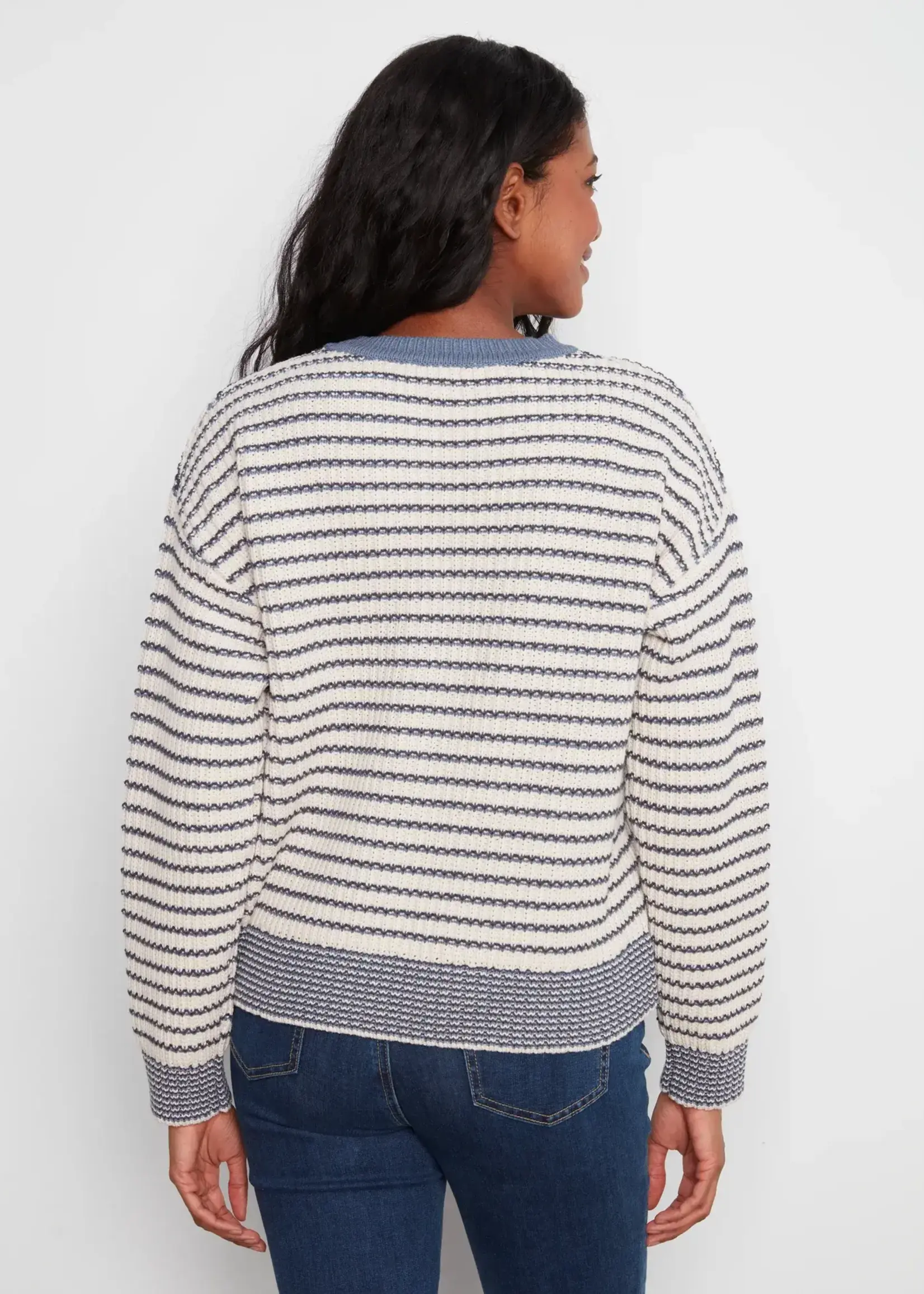 Charlie B Charlie B L/S Drop Shoulder Crew Neck Sweater C2033