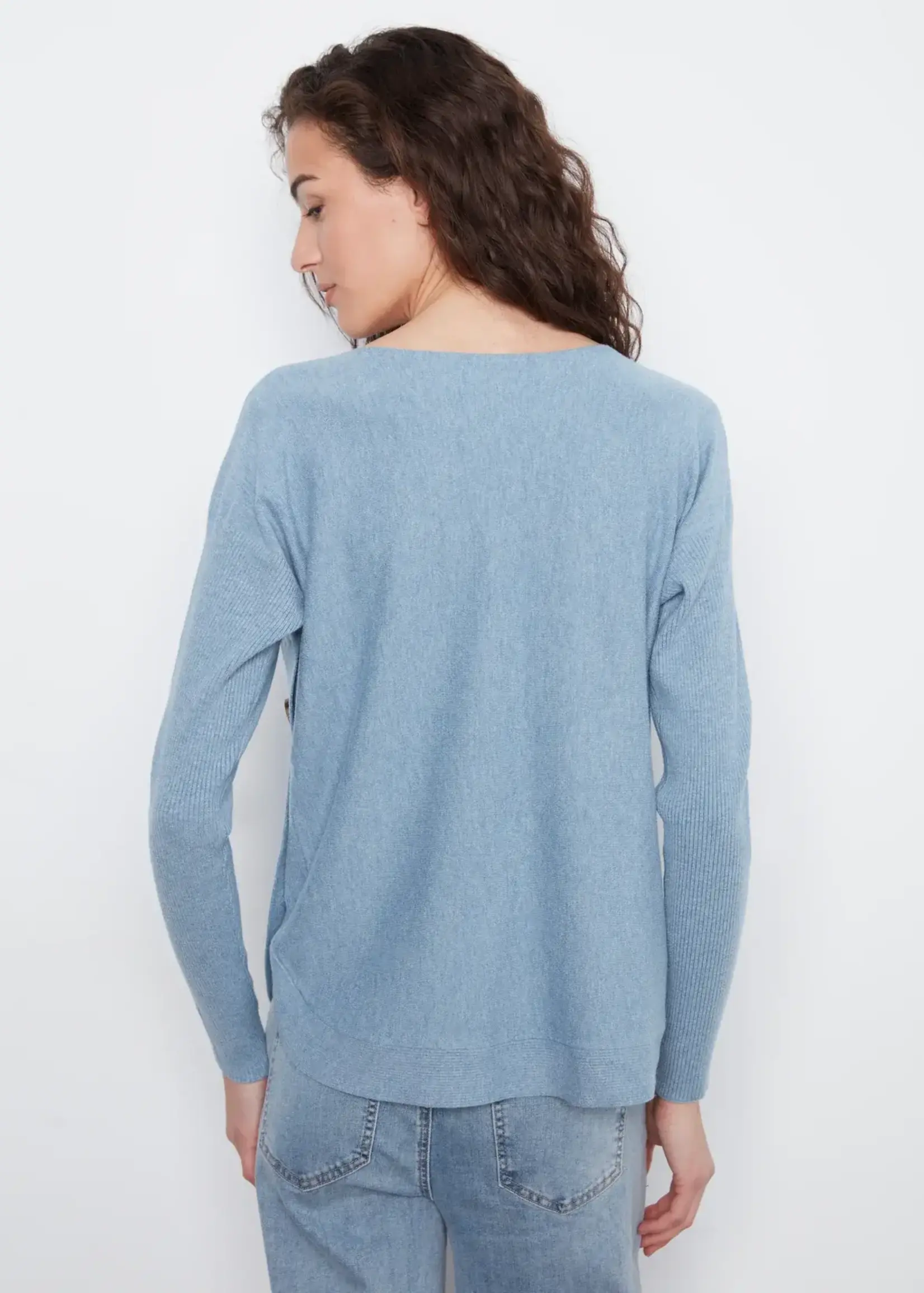 Charlie B Charlie B L/S Drop Shoulder Boat Neck Sweater C2871