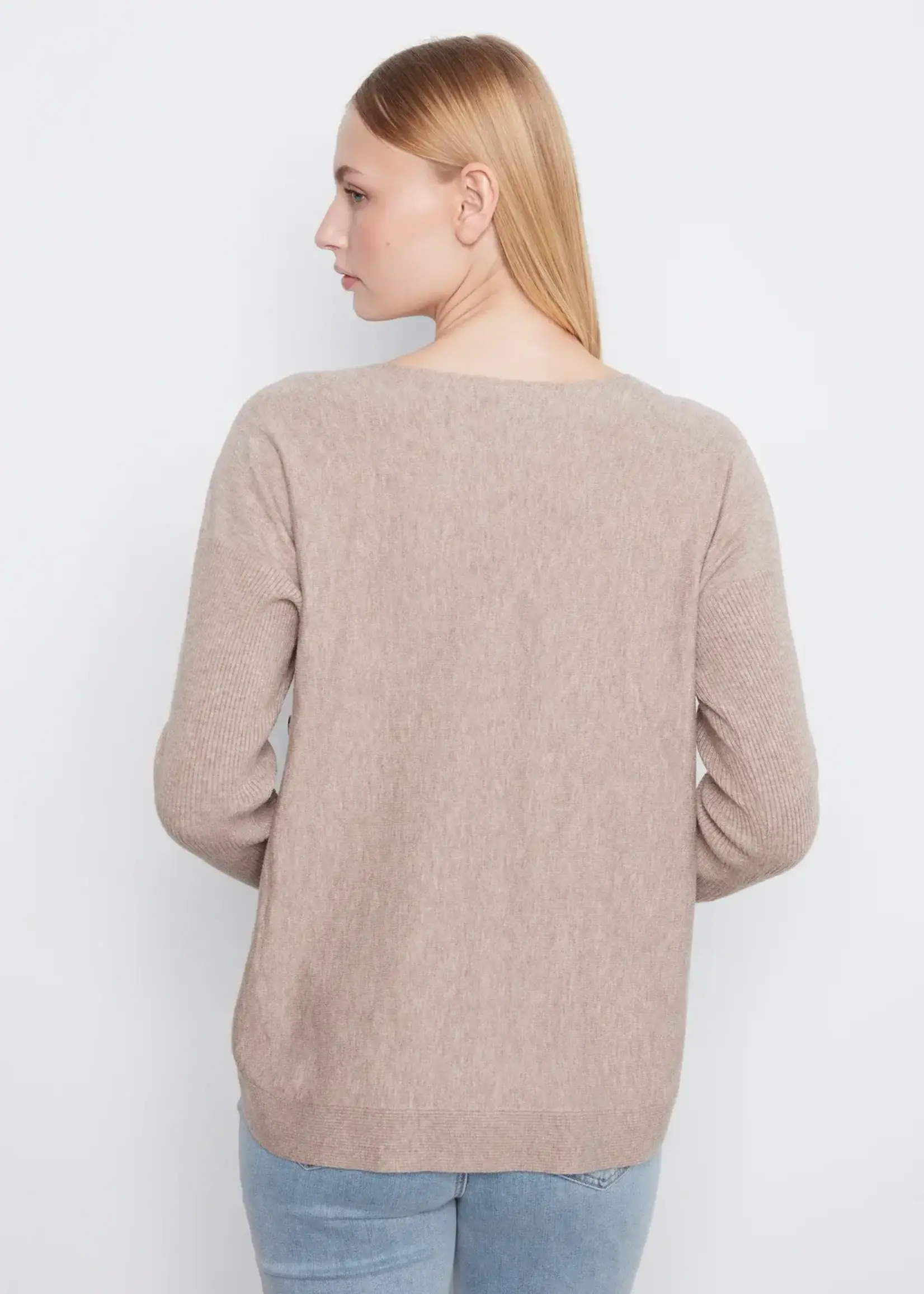 Charlie B Charlie B L/S Drop Shoulder Boat Neck Sweater C2871