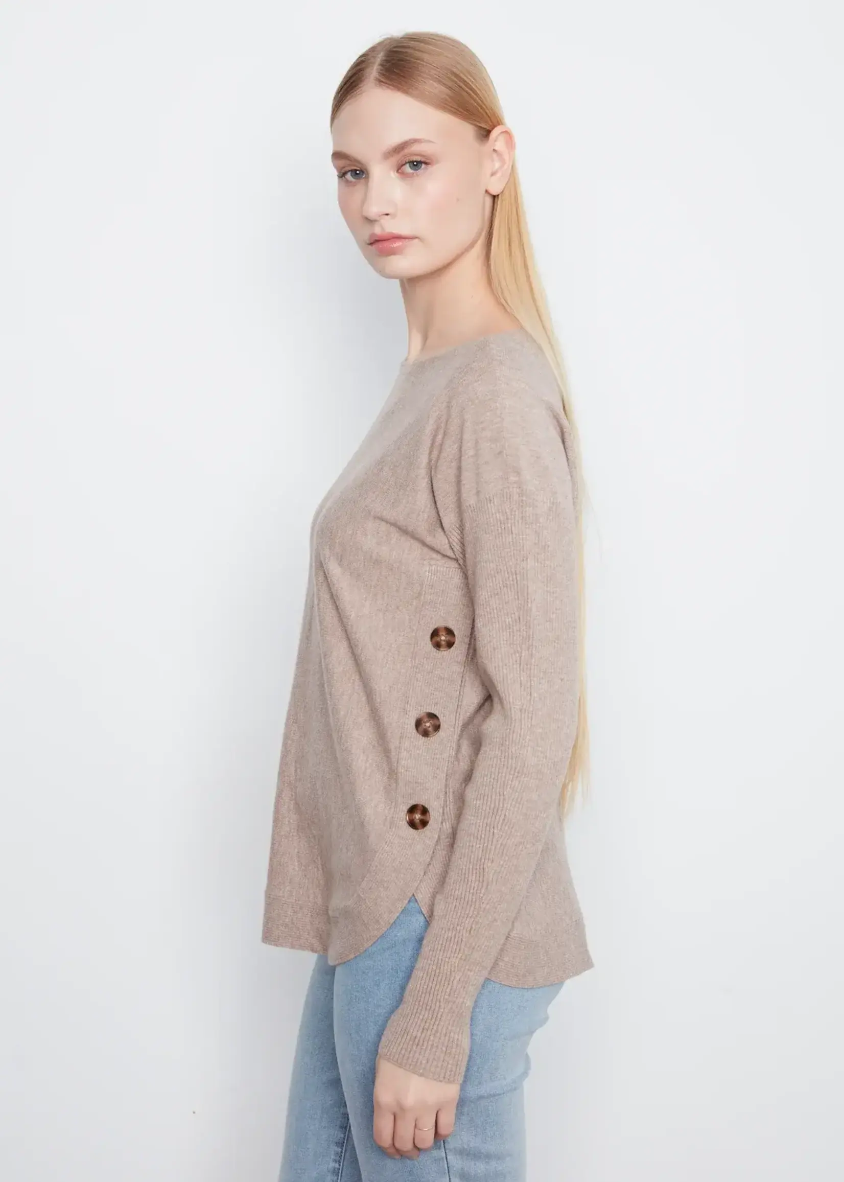 Charlie B Charlie B L/S Drop Shoulder Boat Neck Sweater C2871