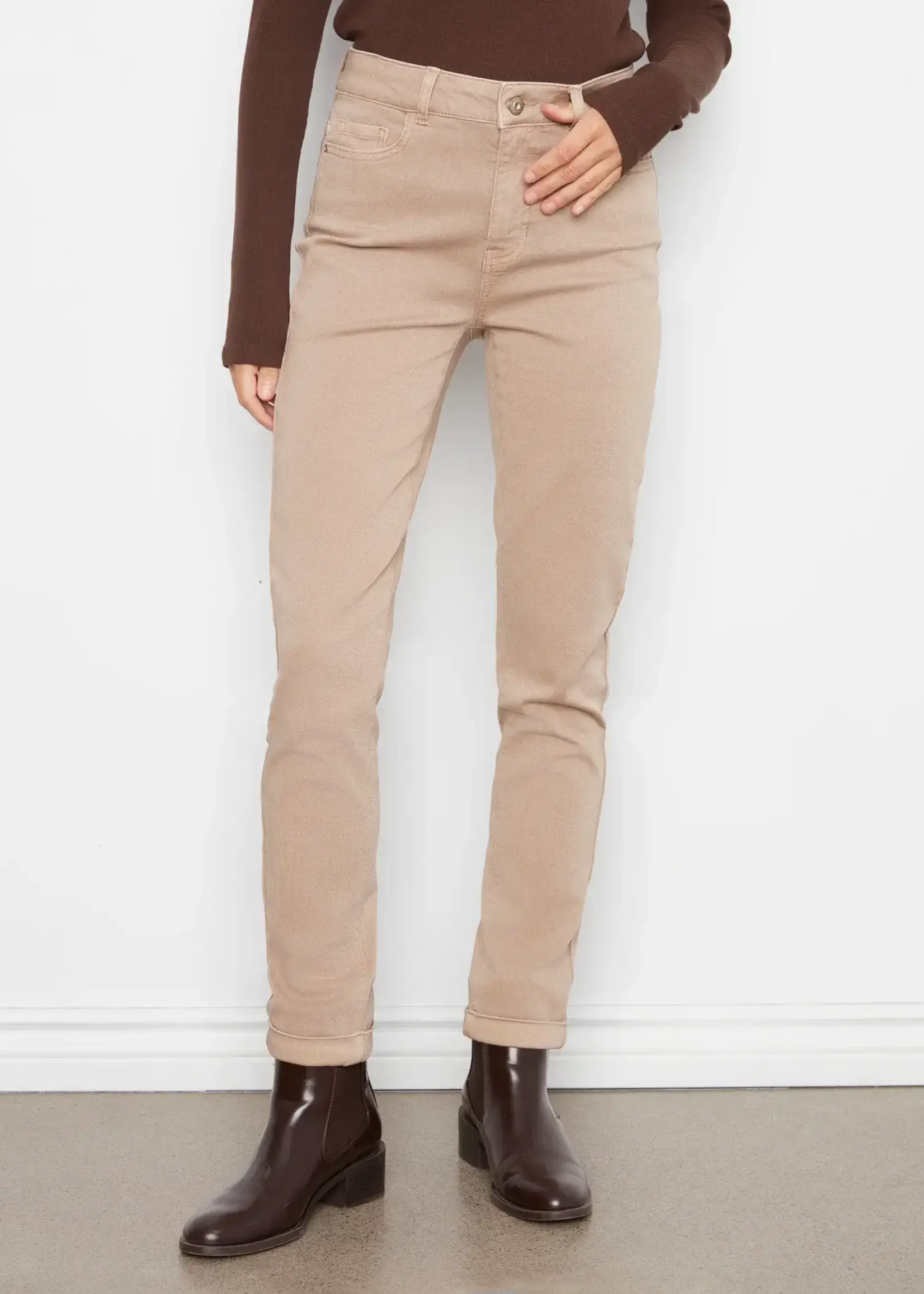 Charlie B Charlie B Cuffed Hem Slim Twill Pant C5309