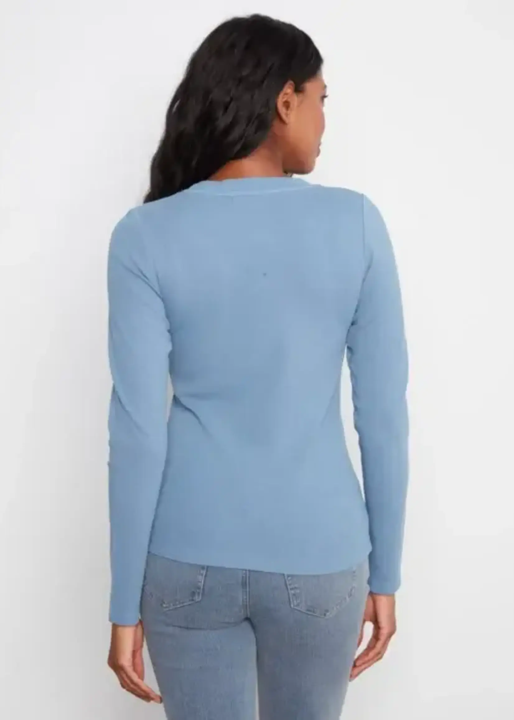 Charlie B Charlie B L/S Tencel Rib V Neck Top C1453