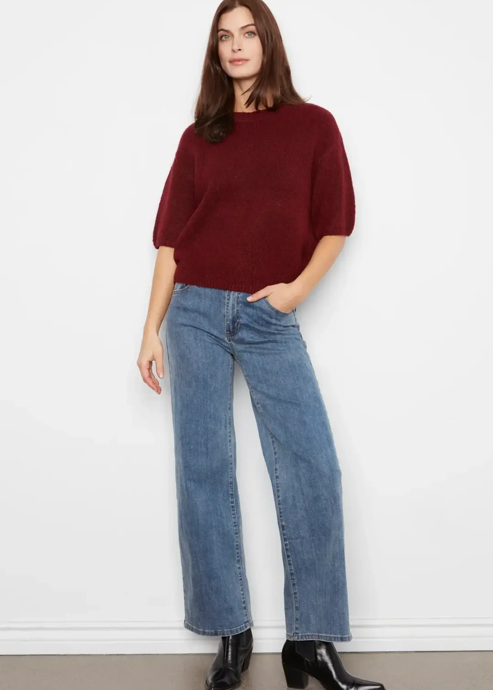 Charlie B Charlie B Elbow Sleeve Balloon Shape Sweater C2858