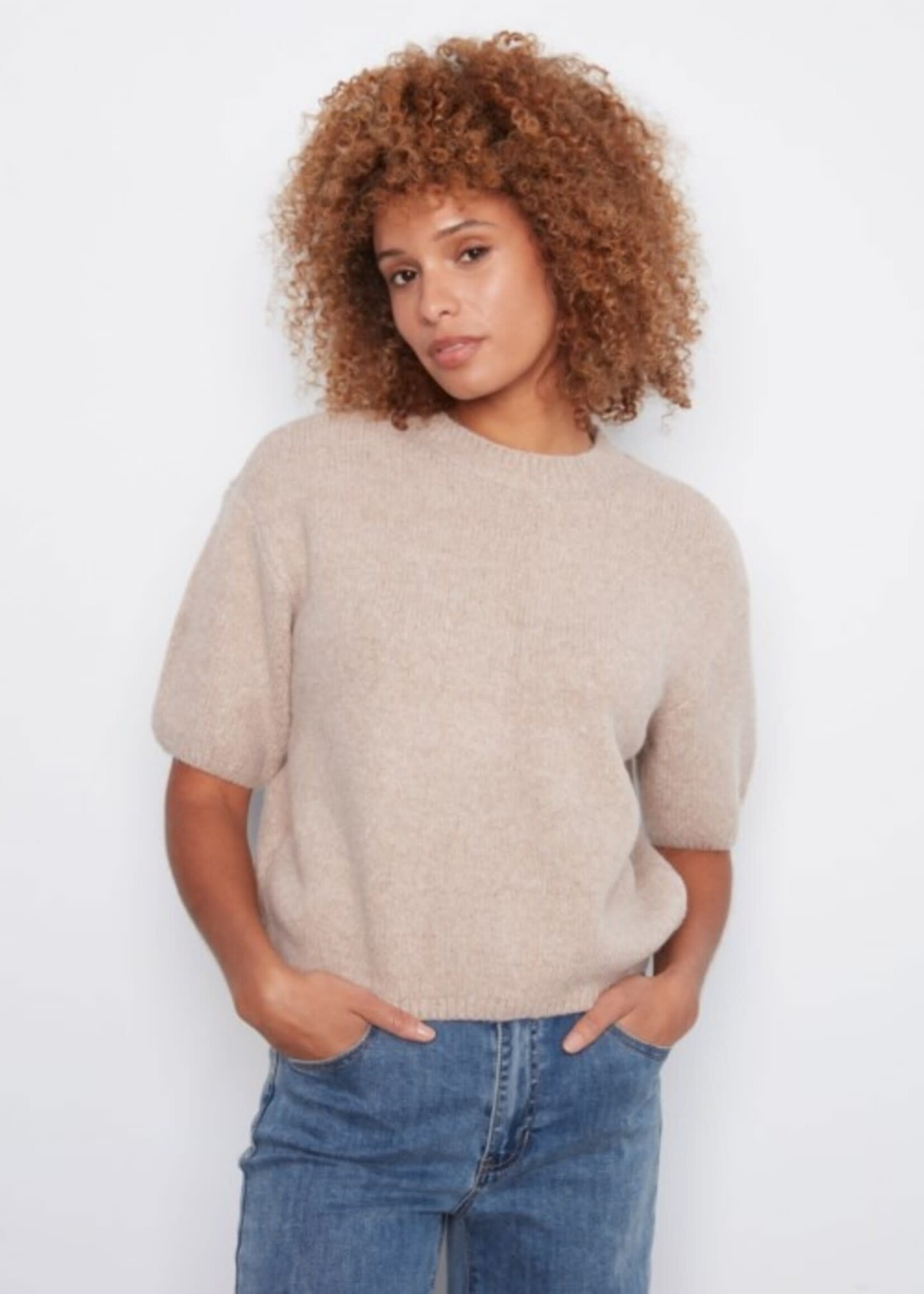 Charlie B Charlie B Elbow Sleeve Balloon Shape Sweater C2858
