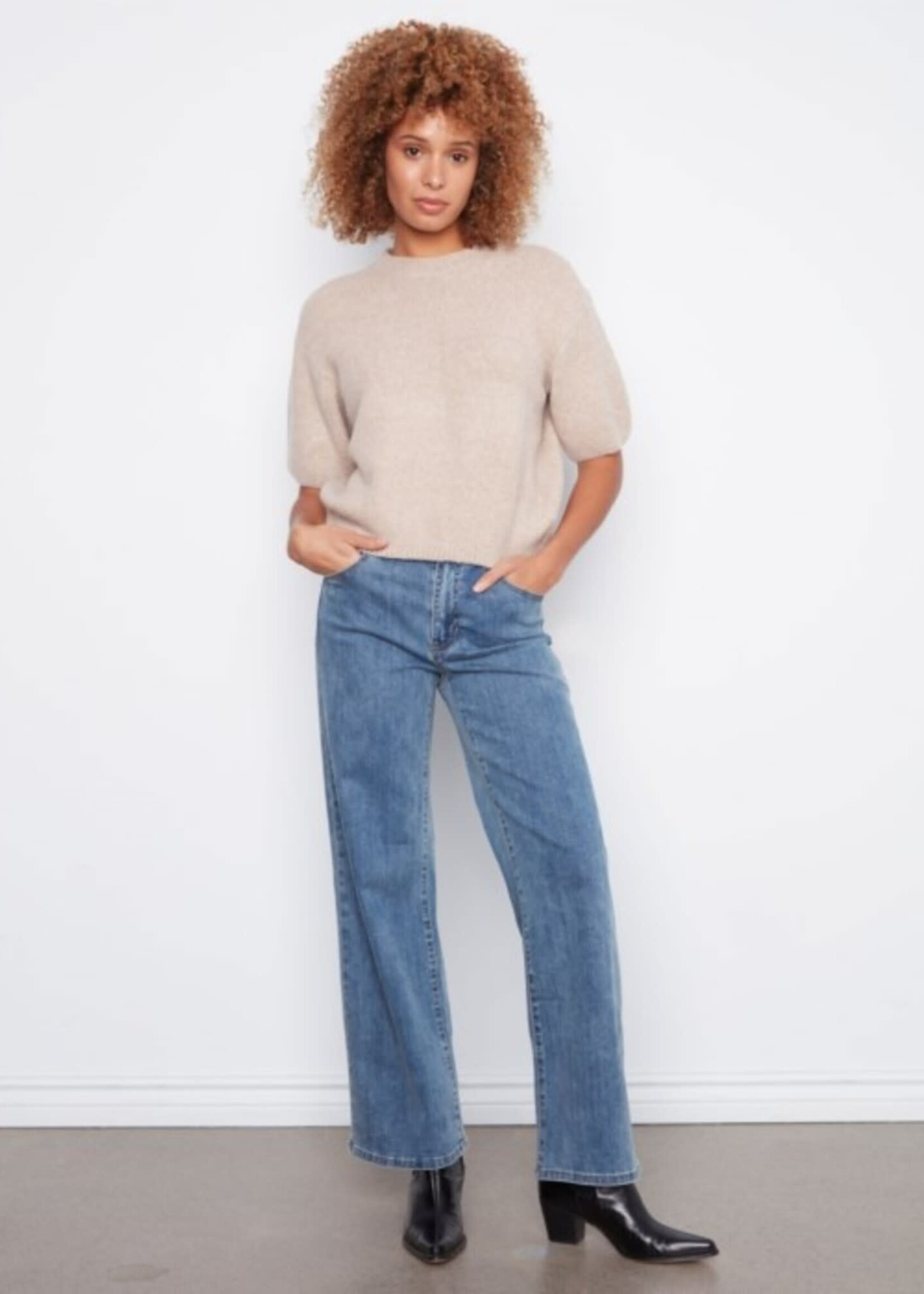 Charlie B Charlie B Elbow Sleeve Balloon Shape Sweater C2858