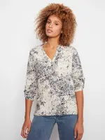 Charlie B Charlie B Printed Viscose Roll Up Sleeve Blouse C4713