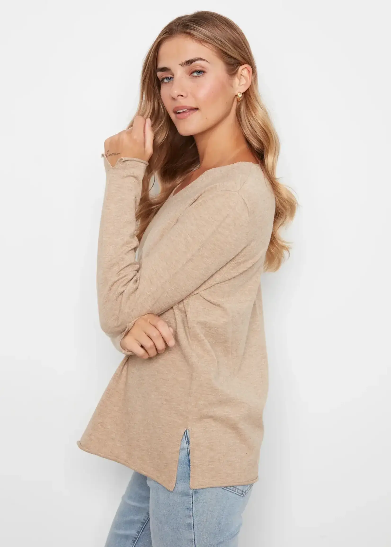 Charlie B Charlie B L/S V Neck Sweater C2279