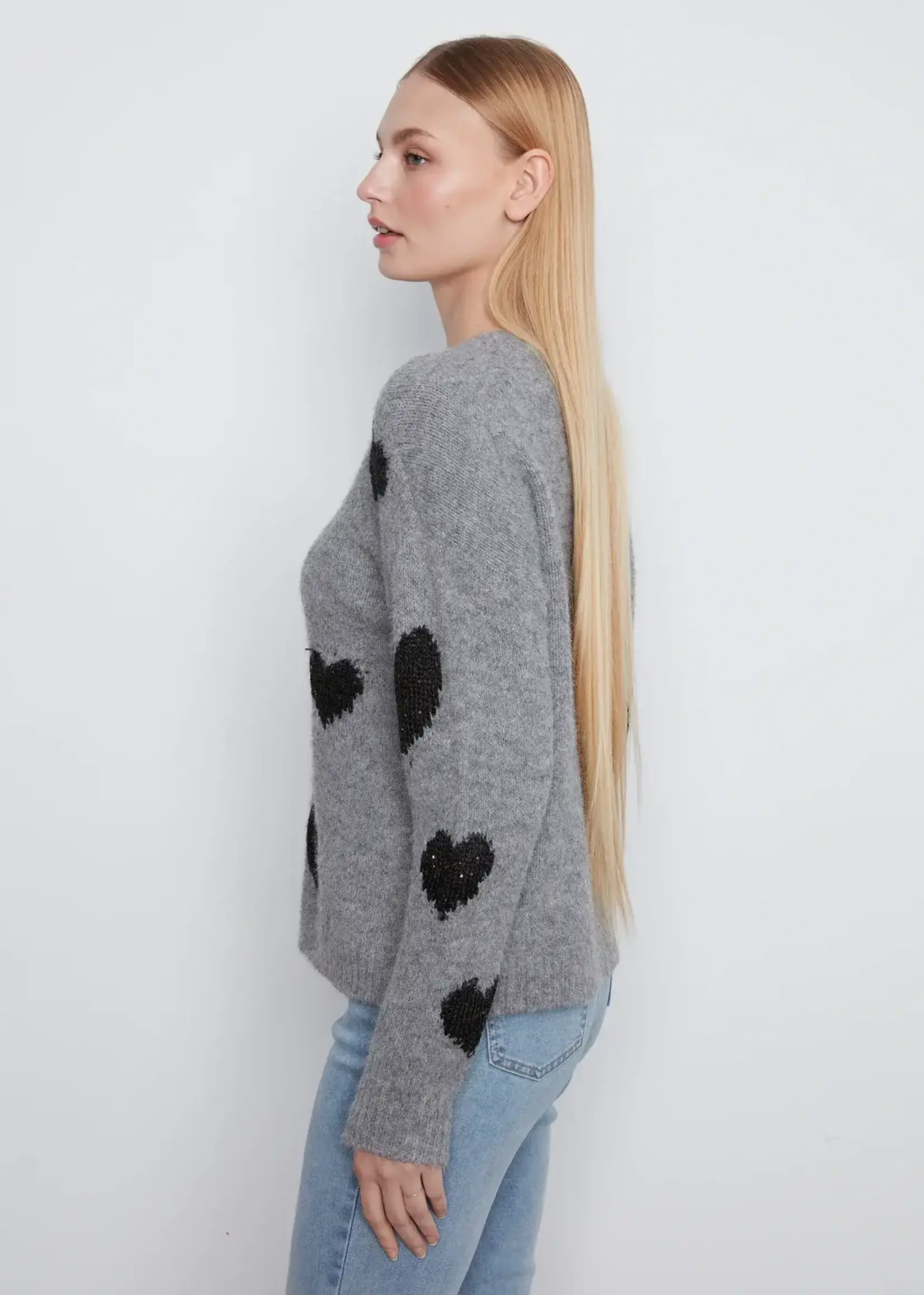 Charlie B Charlie B L/S Drop Shoulder Jacquard Sweater C2987