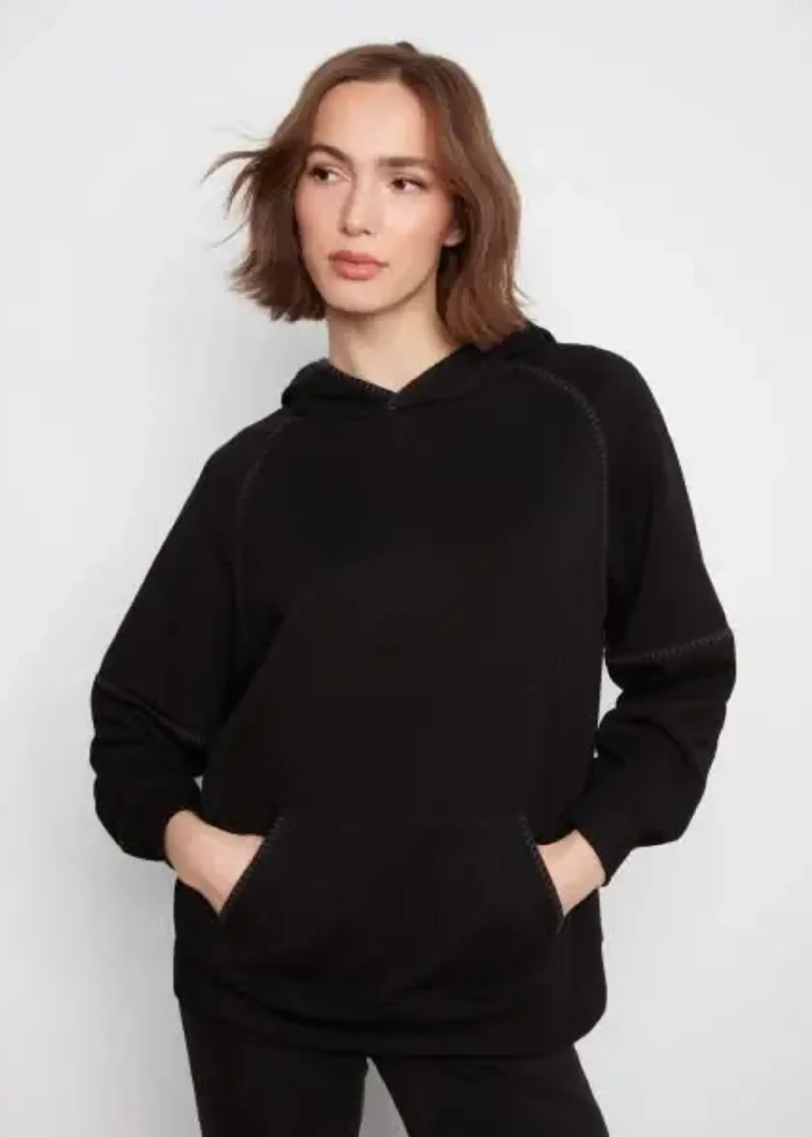 Charlie B Charlie B Raglan Sleeve Hoodie w/ Blanket Stitch C1456