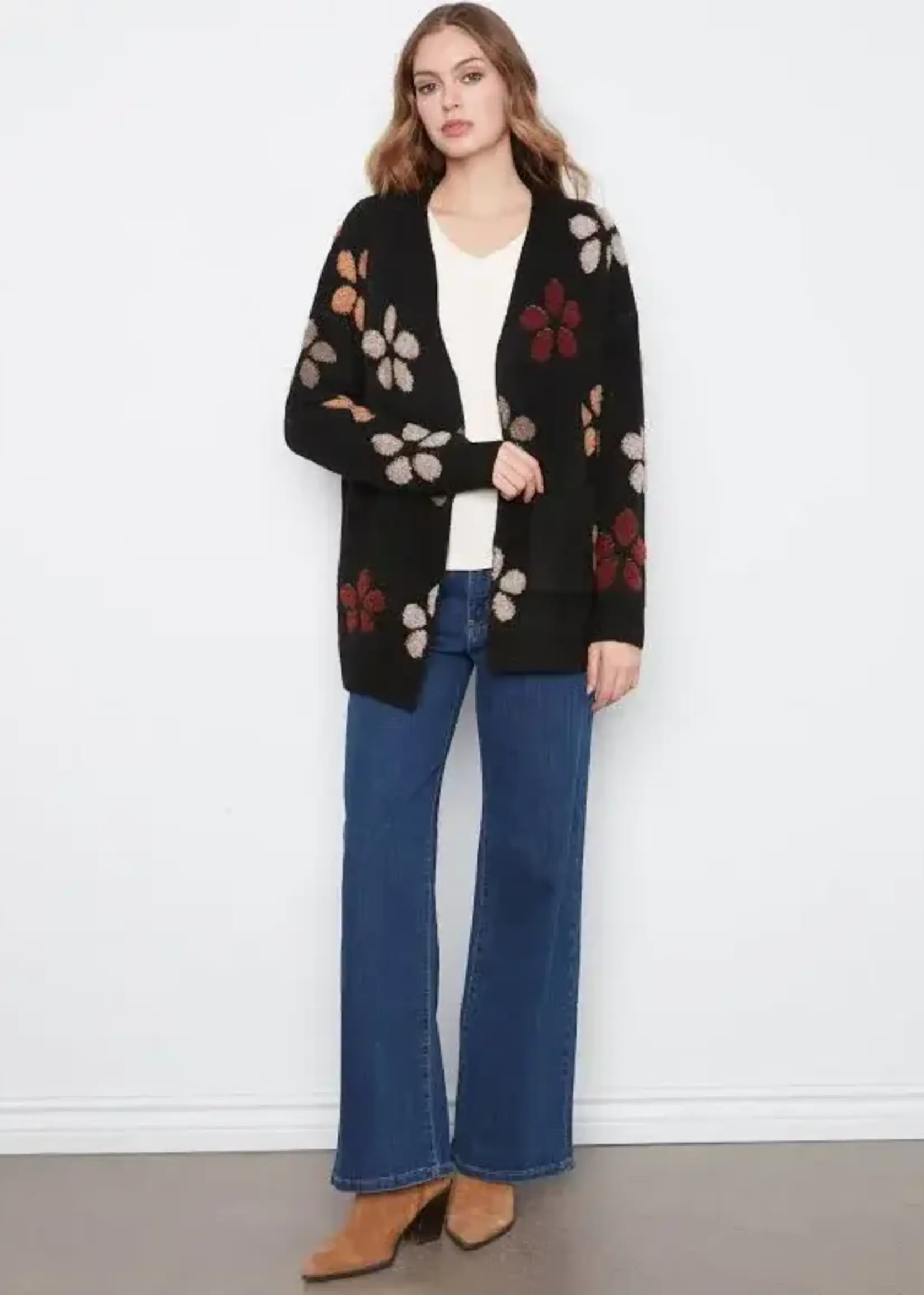 Charlie B Charlie B L/S Flower Boucle Cardigan C2029