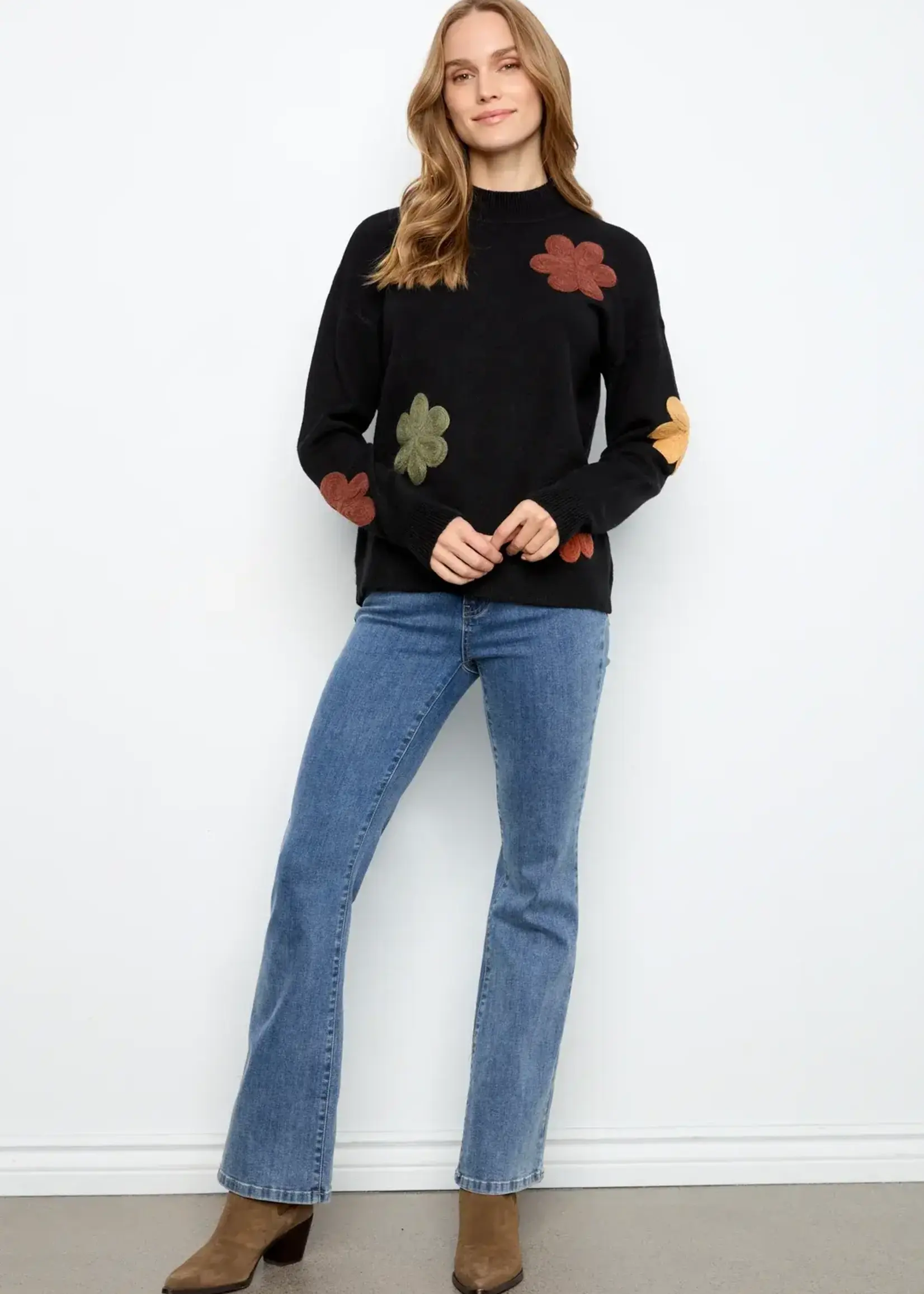 Charlie B Charlie B L/S Drop Shoulder Floral Sweater C2012