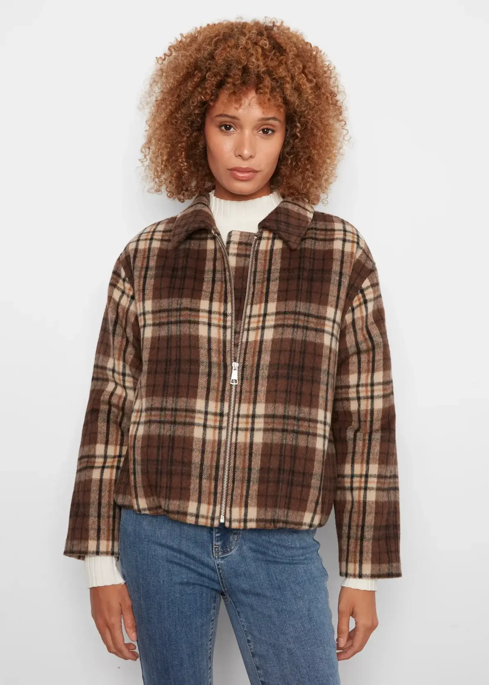 Charlie B Charlie B Bomber Jacket w/ Zipper Front C6444