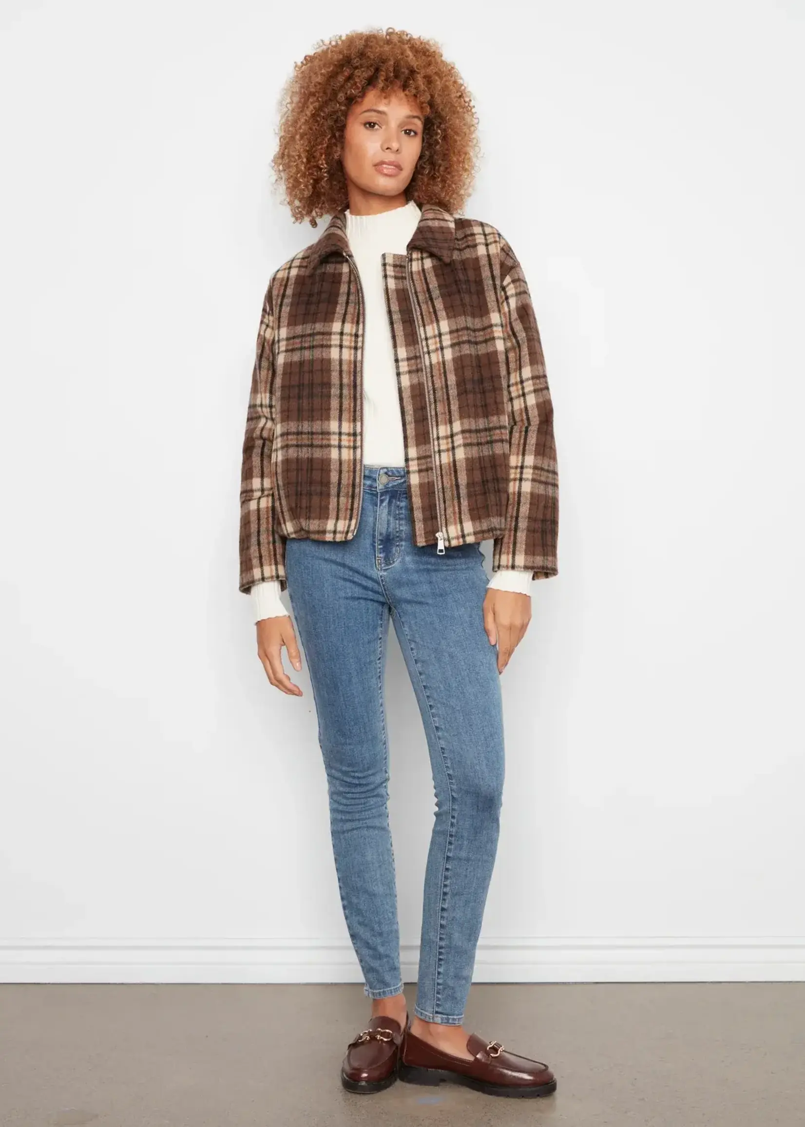 Charlie B Charlie B Bomber Jacket w/ Zipper Front C6444