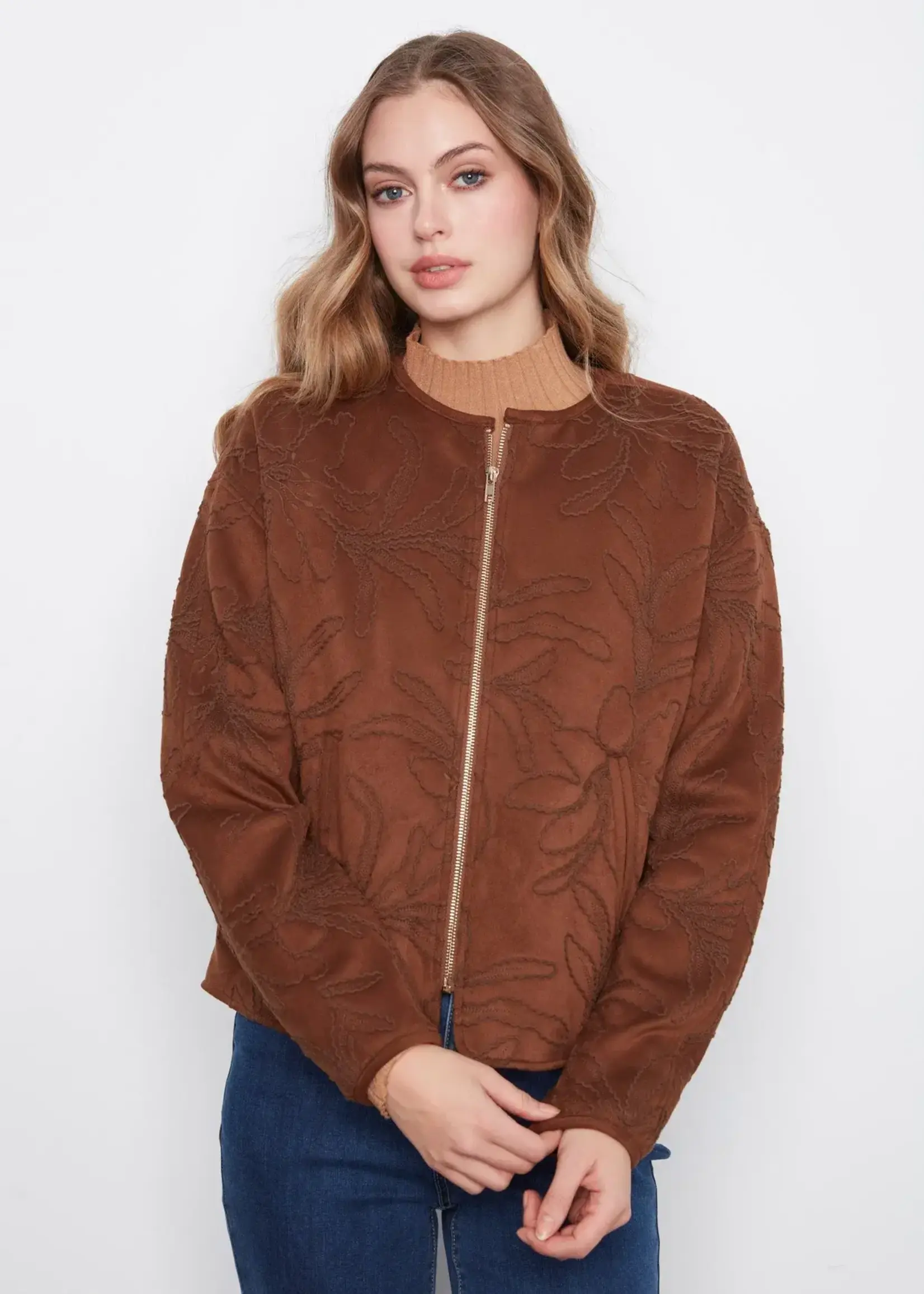 Charlie B Charlie B Quilted Bomber Jacket C6409