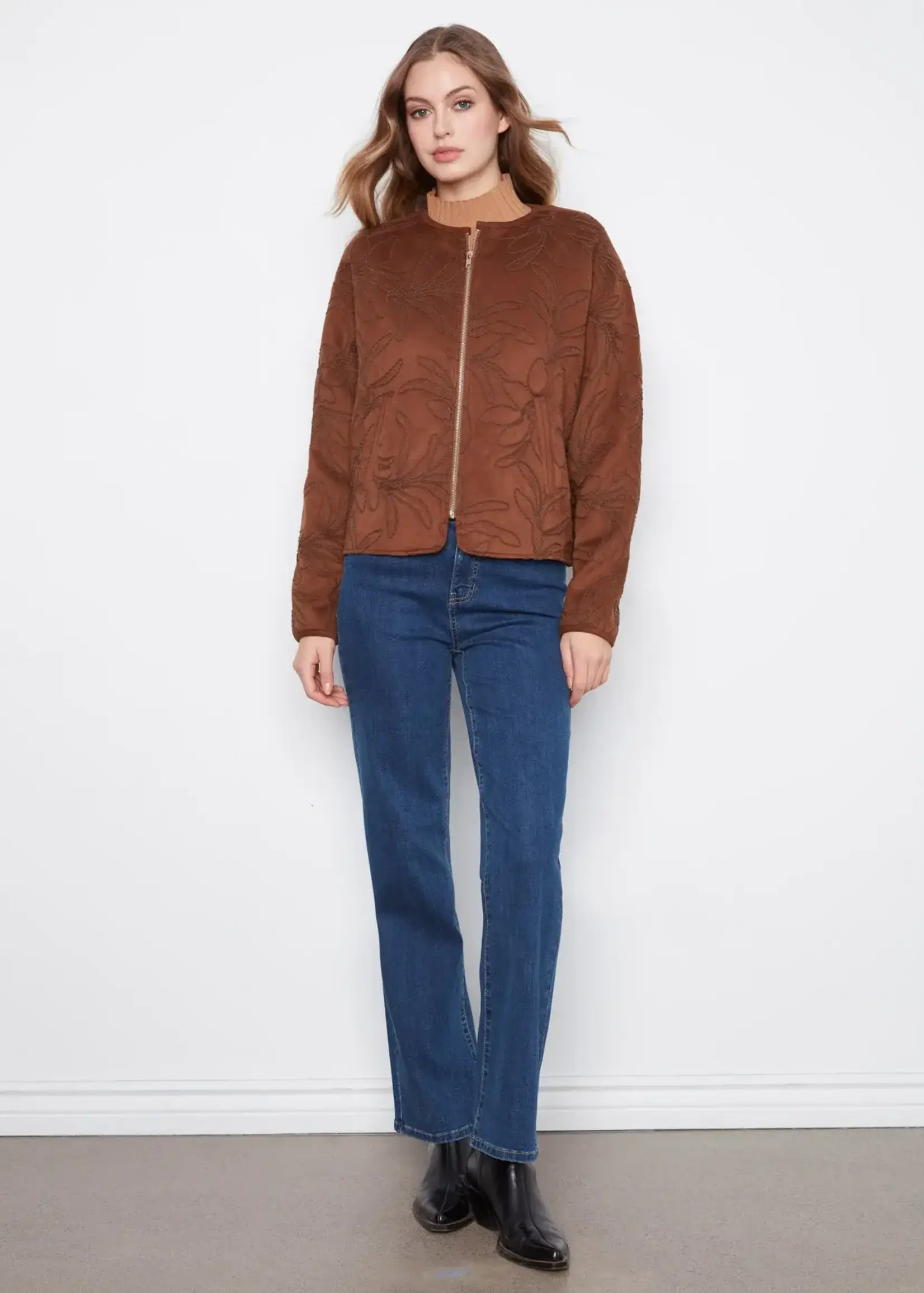 Charlie B Charlie B Quilted Bomber Jacket C6409