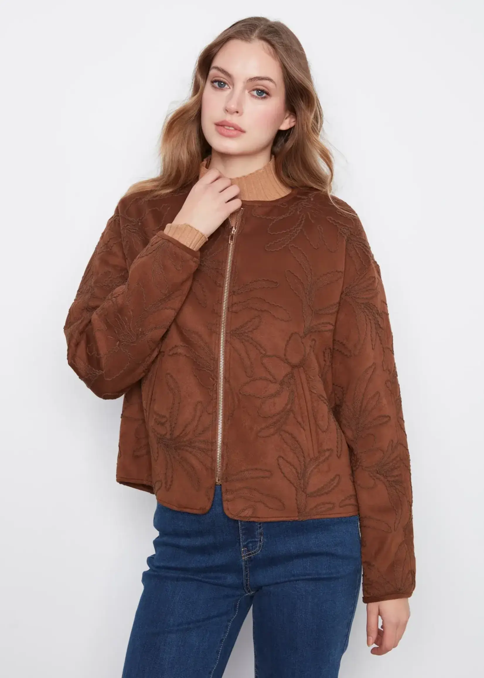 Charlie B Charlie B Quilted Bomber Jacket C6409