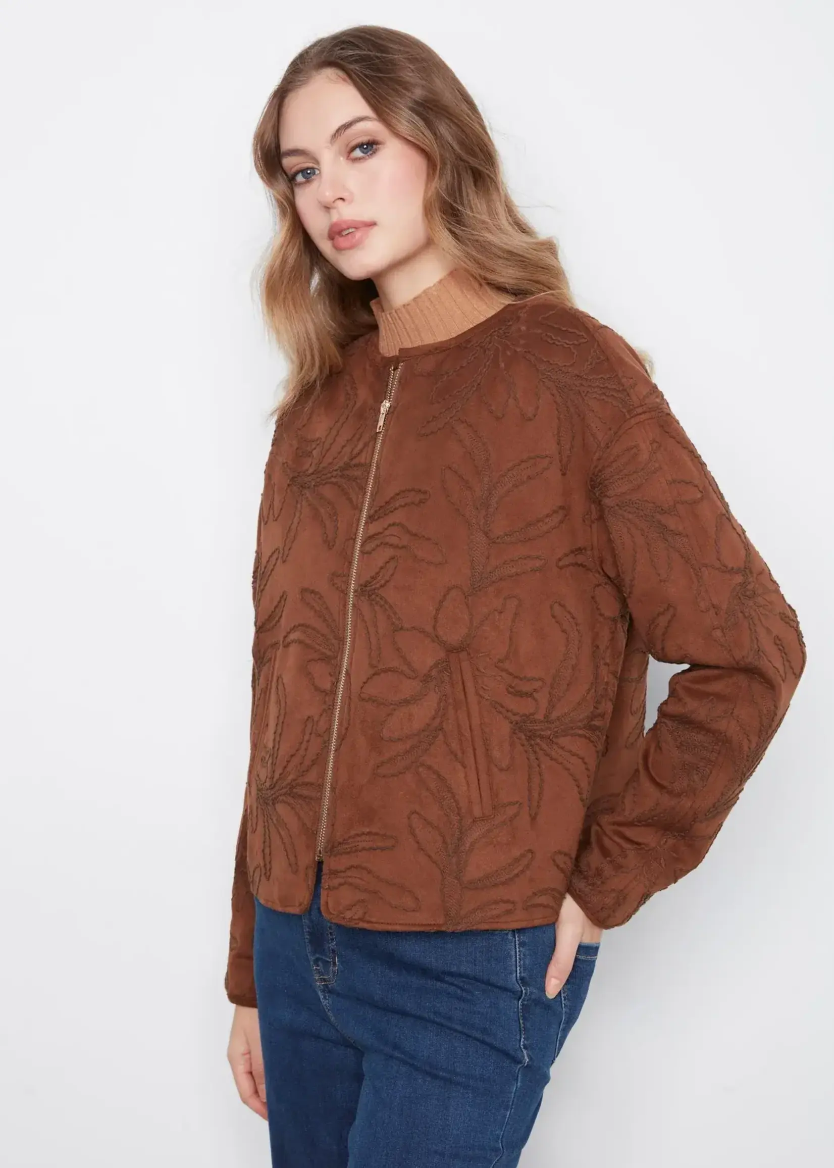 Charlie B Charlie B Quilted Bomber Jacket C6409