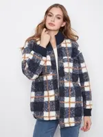 Charlie B Charlie B Fuzzy Plaid Jacket C6437