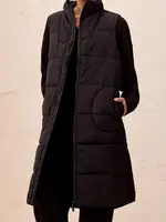 Tribal Tribal Long Zip Front Quilted Vest 2314O