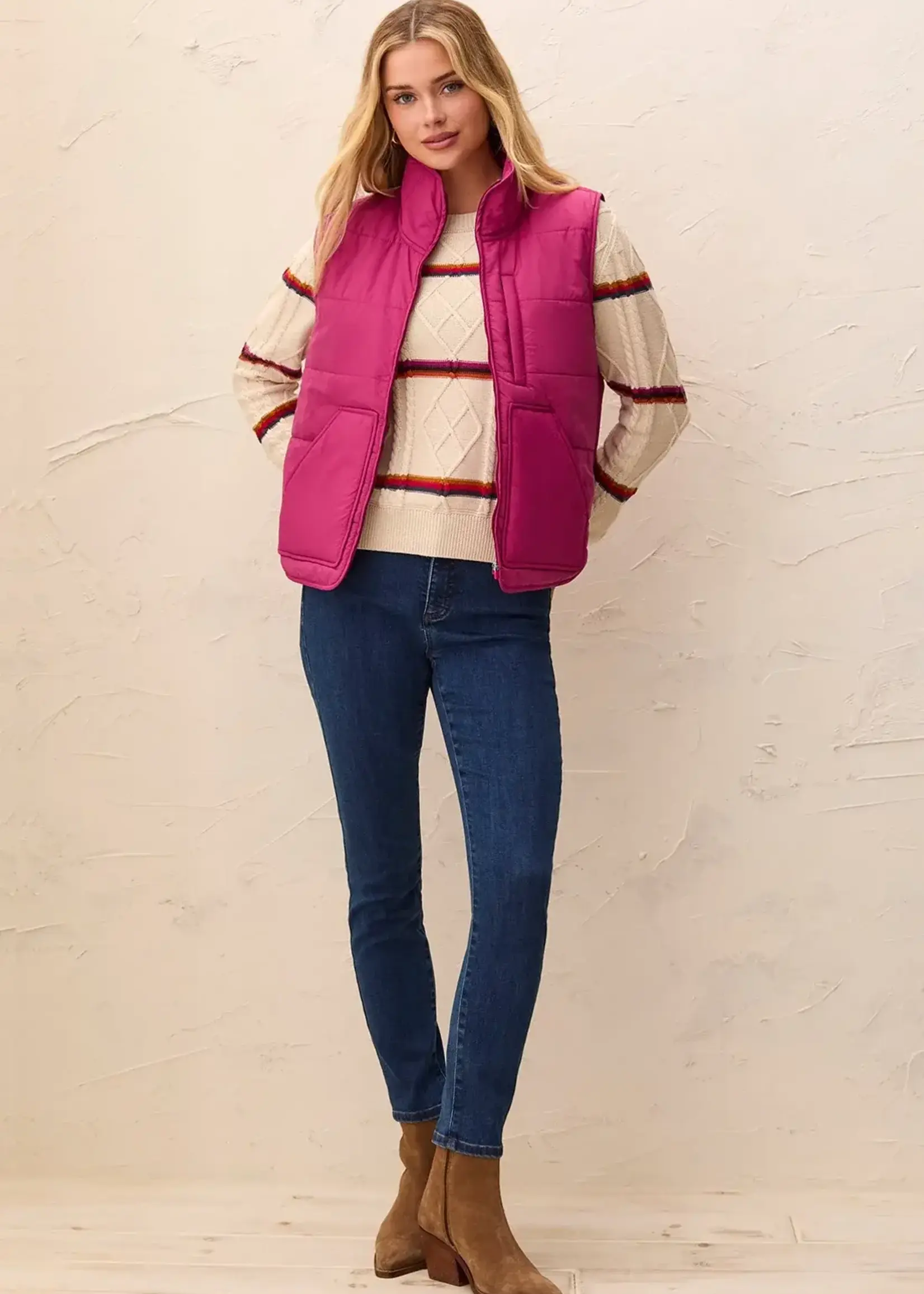 Tribal Tribal Packable Puffer Vest 3178O