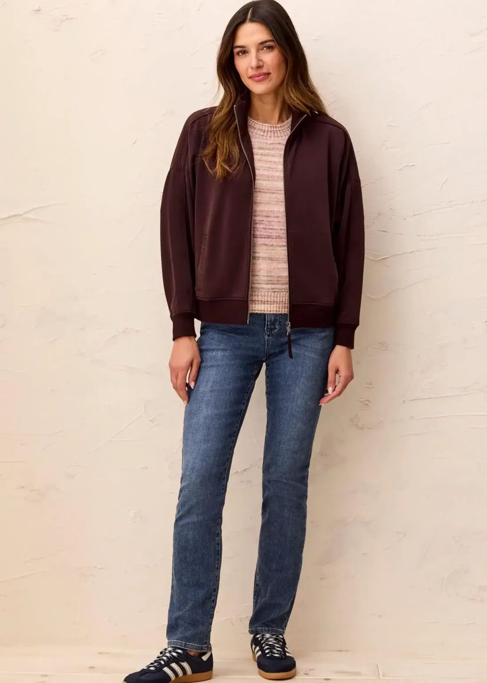 Tribal Tribal Knit Bomber w/ Trim 6294O