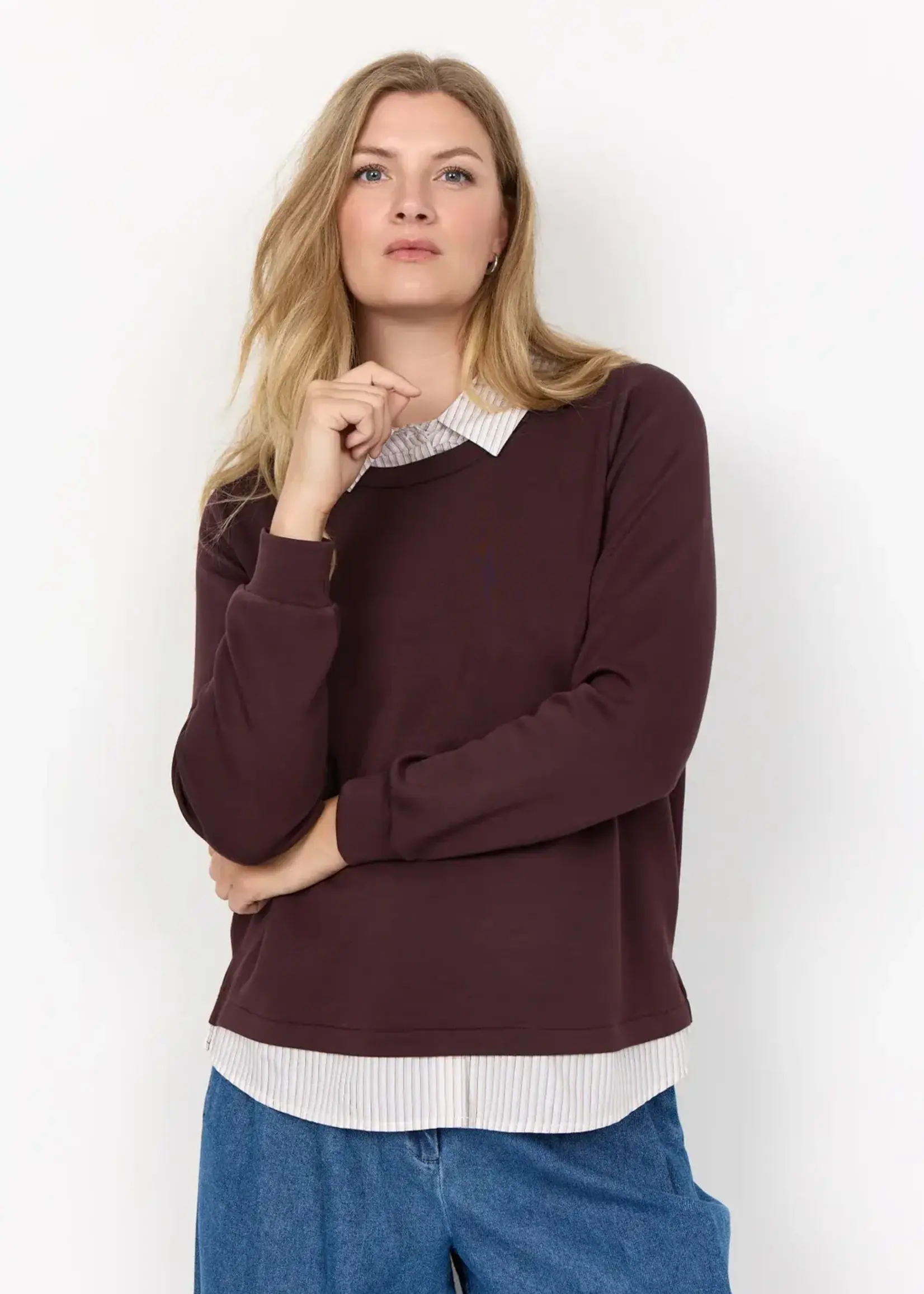 Wasabi L/S Cuffed Top w/ Collar 20701