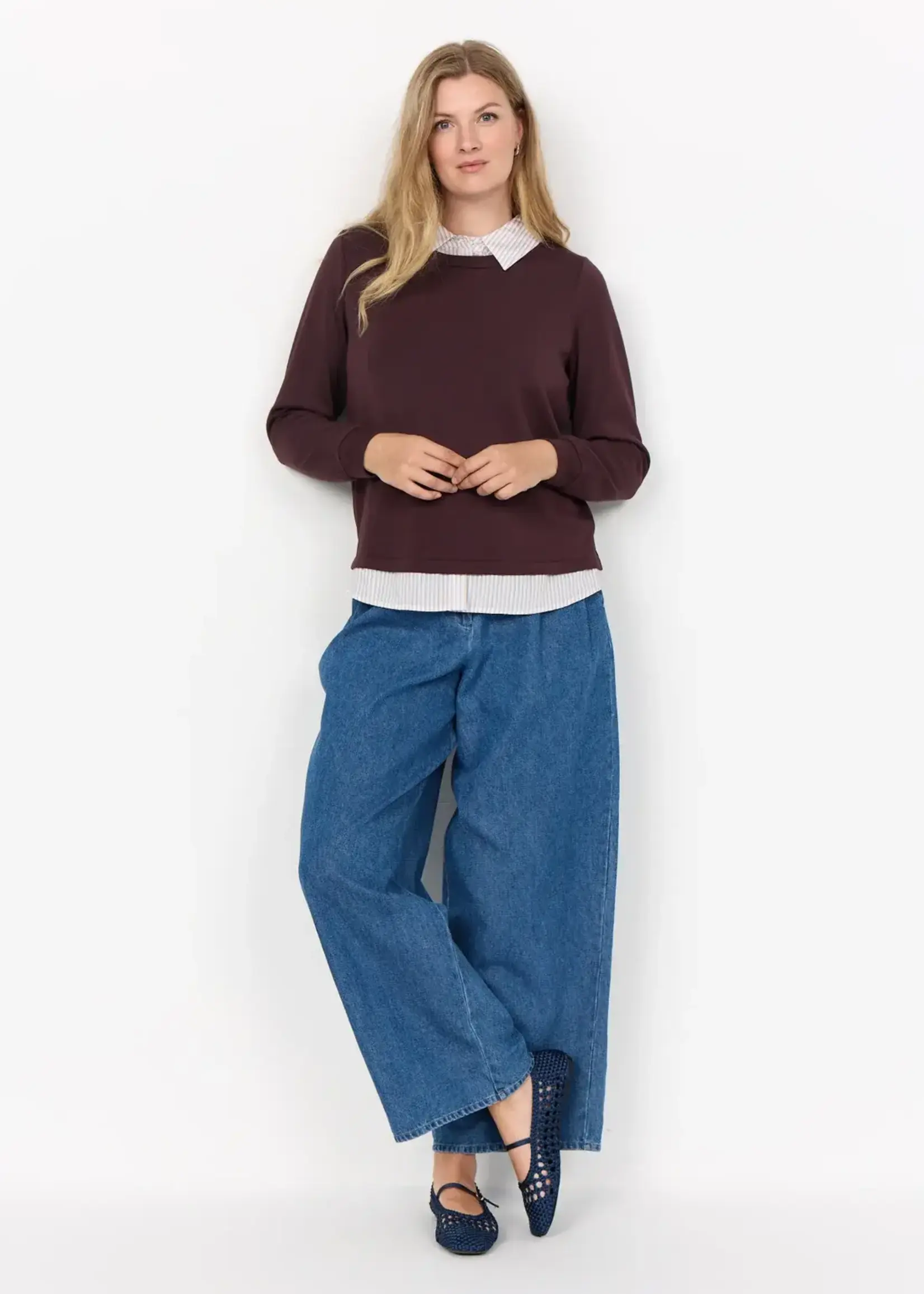Wasabi L/S Cuffed Top w/ Collar 20701