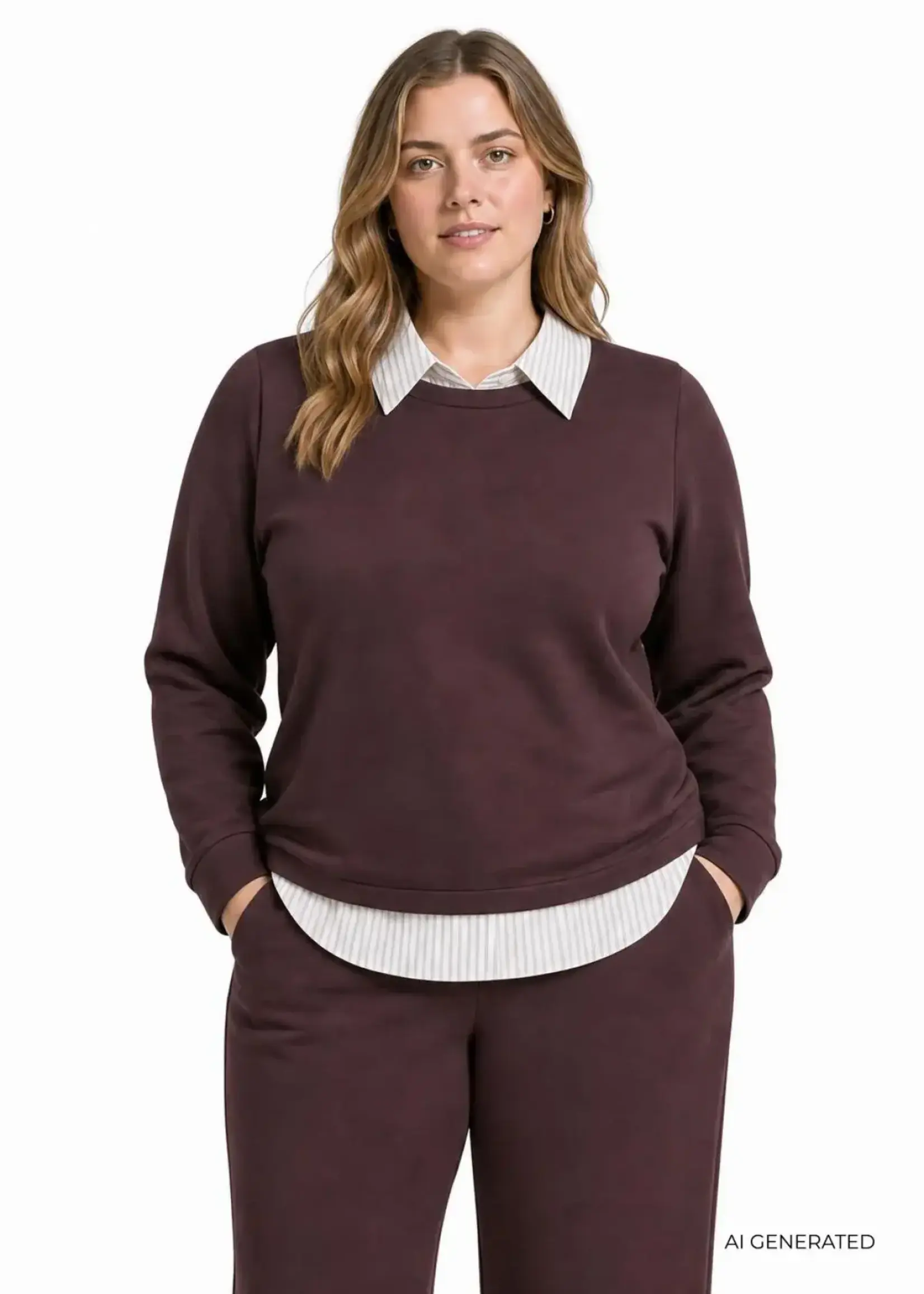 Wasabi L/S Cuffed Top w/ Collar 20701