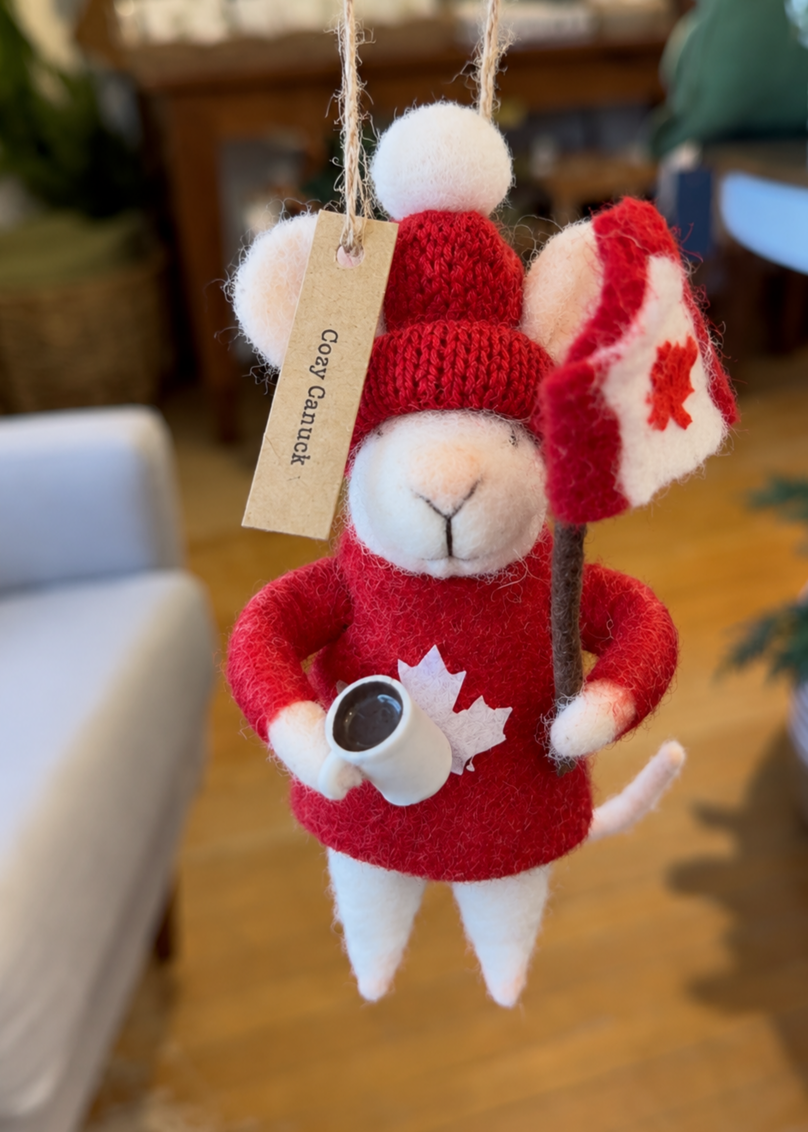 Indaba Cozy Canuck Mouse Holiday Ornament