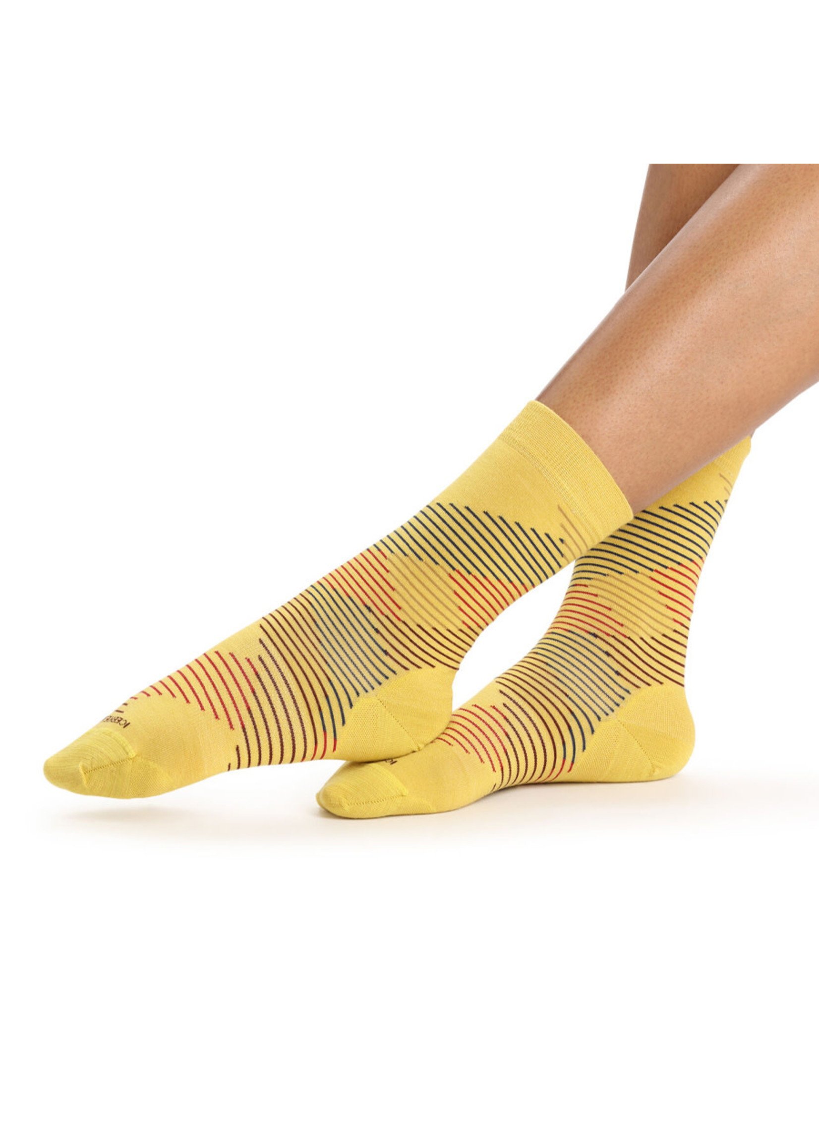 Women Merino Lifestyle Fine Gauge Crew Socks Dashes Le Pedalier