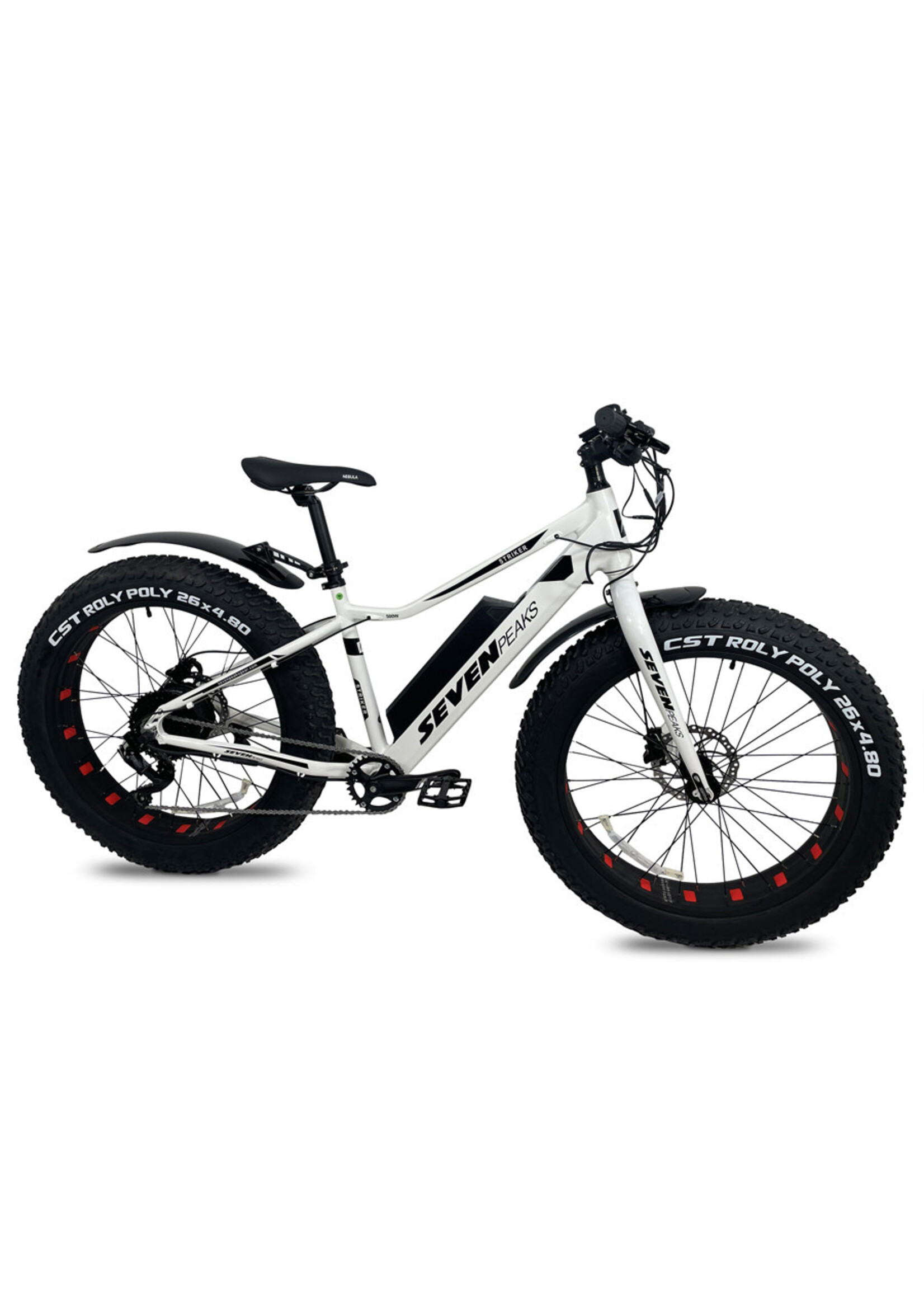 SEVEN PEAKS Vélo Fat Bike Électrique STRIKER EX9 / 500W / Blanc
