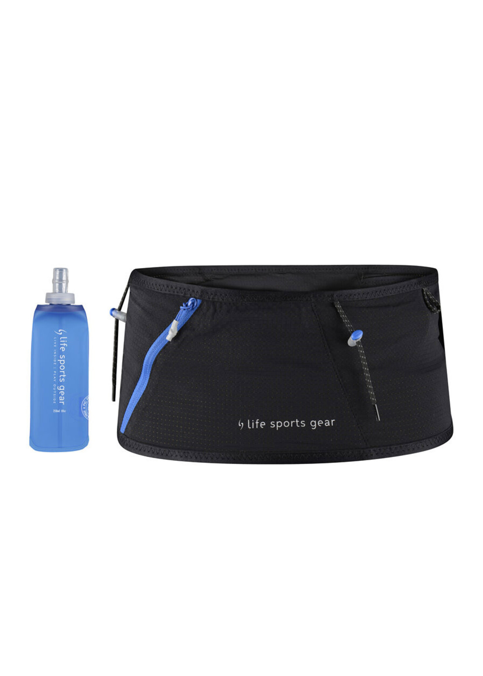 Ceinture De Running Viva Terma Avec Soft Flask 500ml - Sac Banane Respirant, 4 Poches, Réfléchissant - Noir S/M