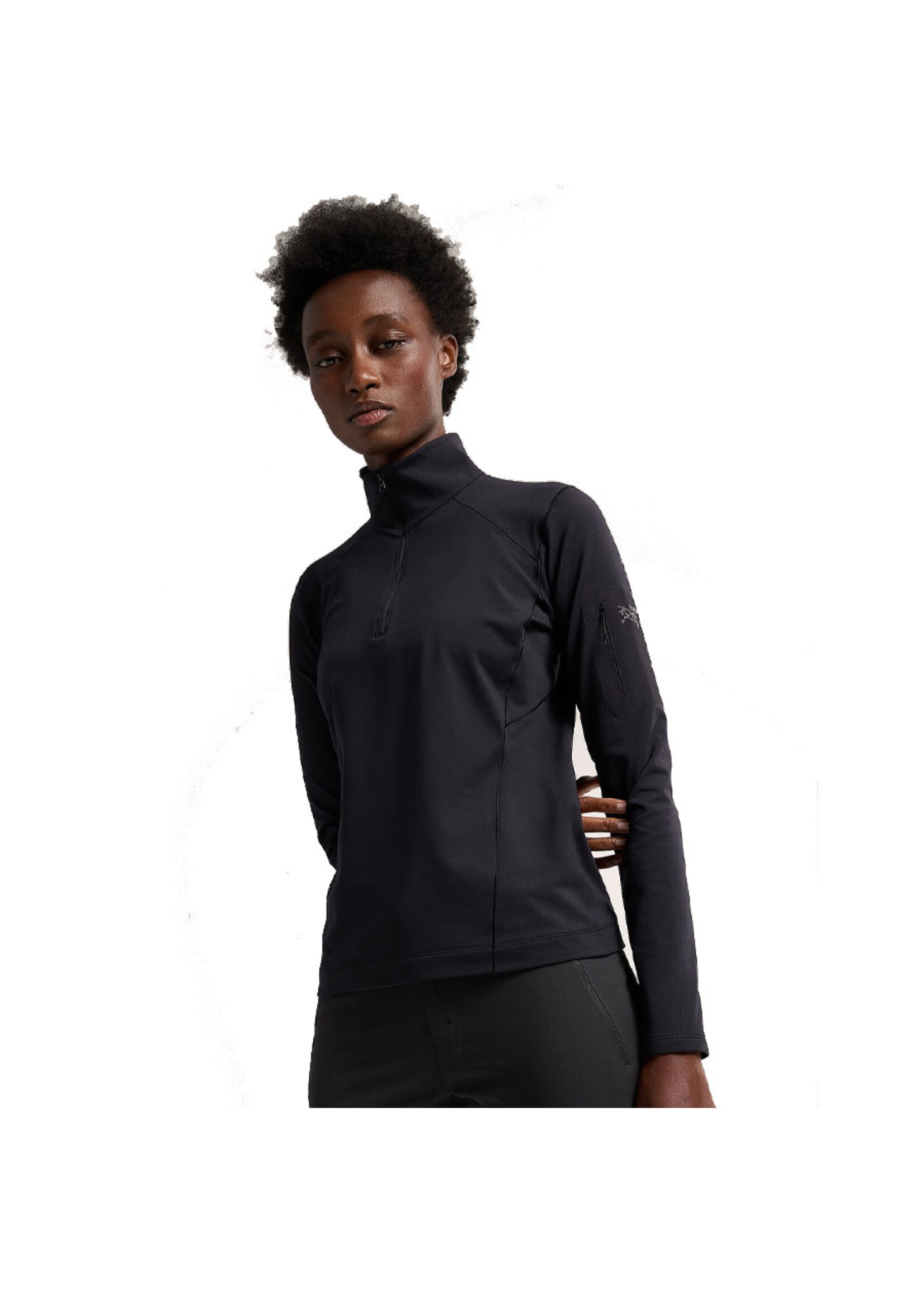 ARC'TERYX Chandail avec col zippé RHO / Noir (Femme)