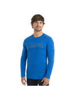 ICEBREAKER T-shirt à manches longues 200 OASIS SKI STRIPES / Bleu Lazurite