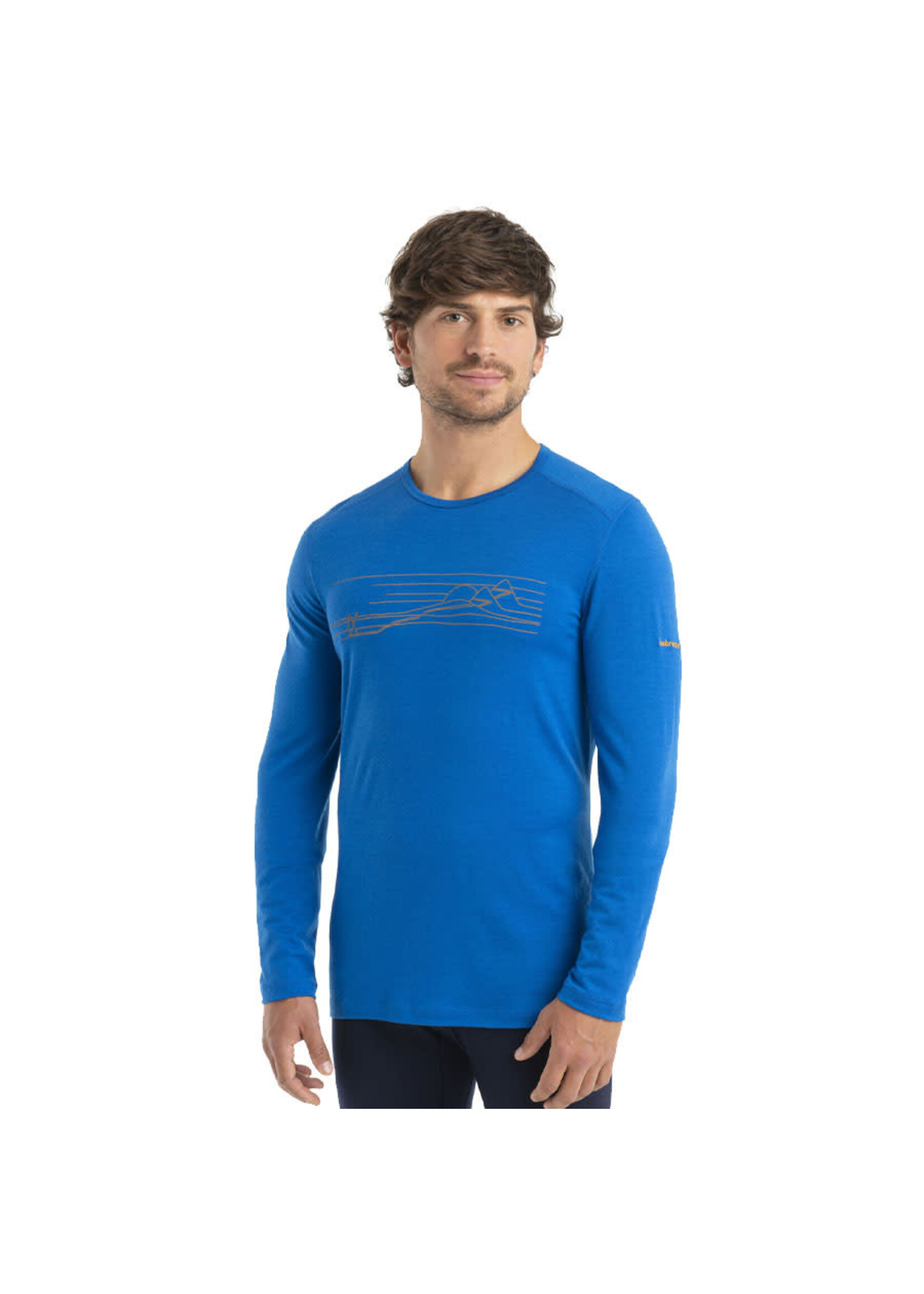ICEBREAKER T-shirt à manches longues 200 OASIS SKI STRIPES / Bleu Lazurite (Homme)