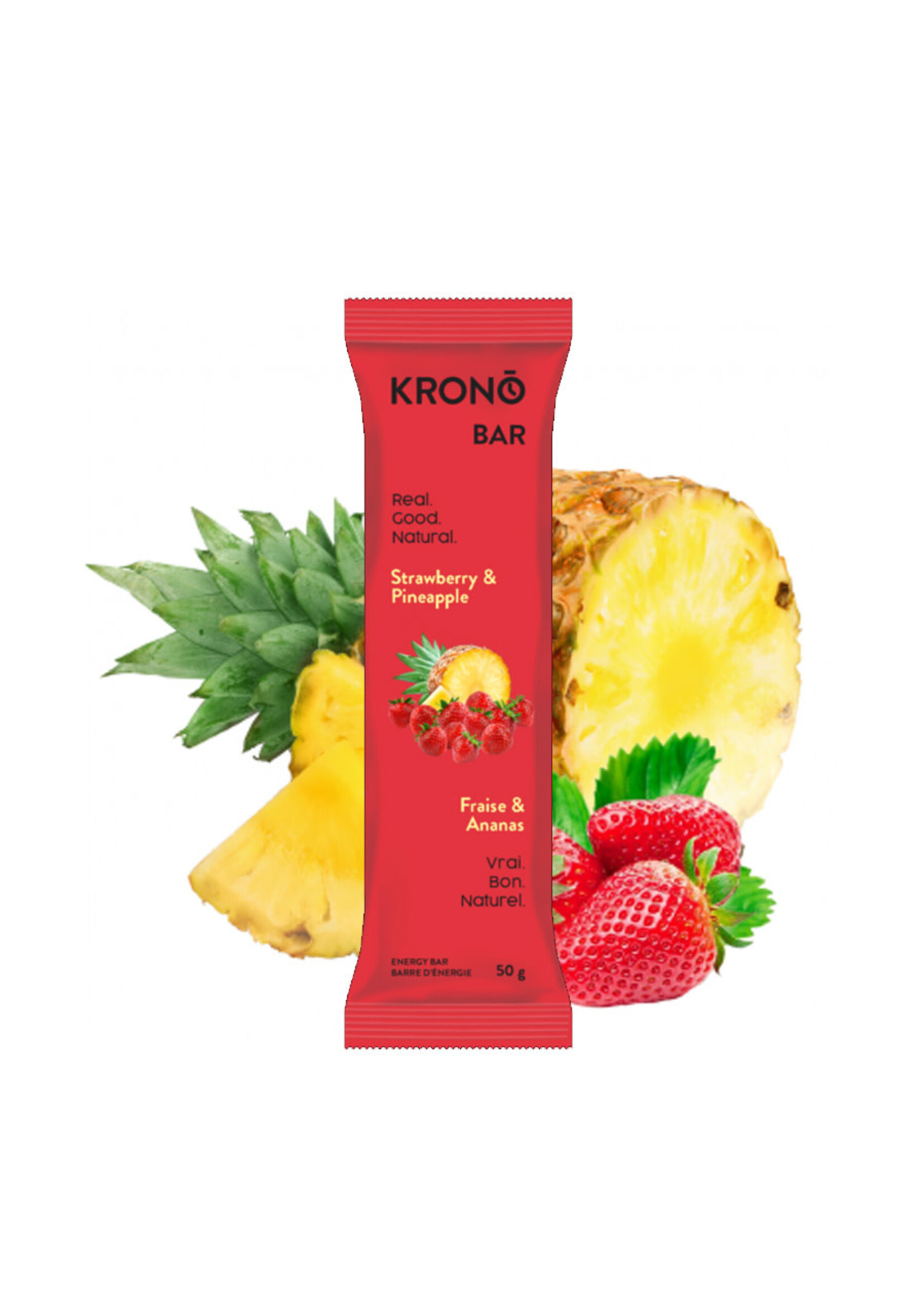 KRONO NUTRITION Barre d'énergie 50g / Fraises & Ananas