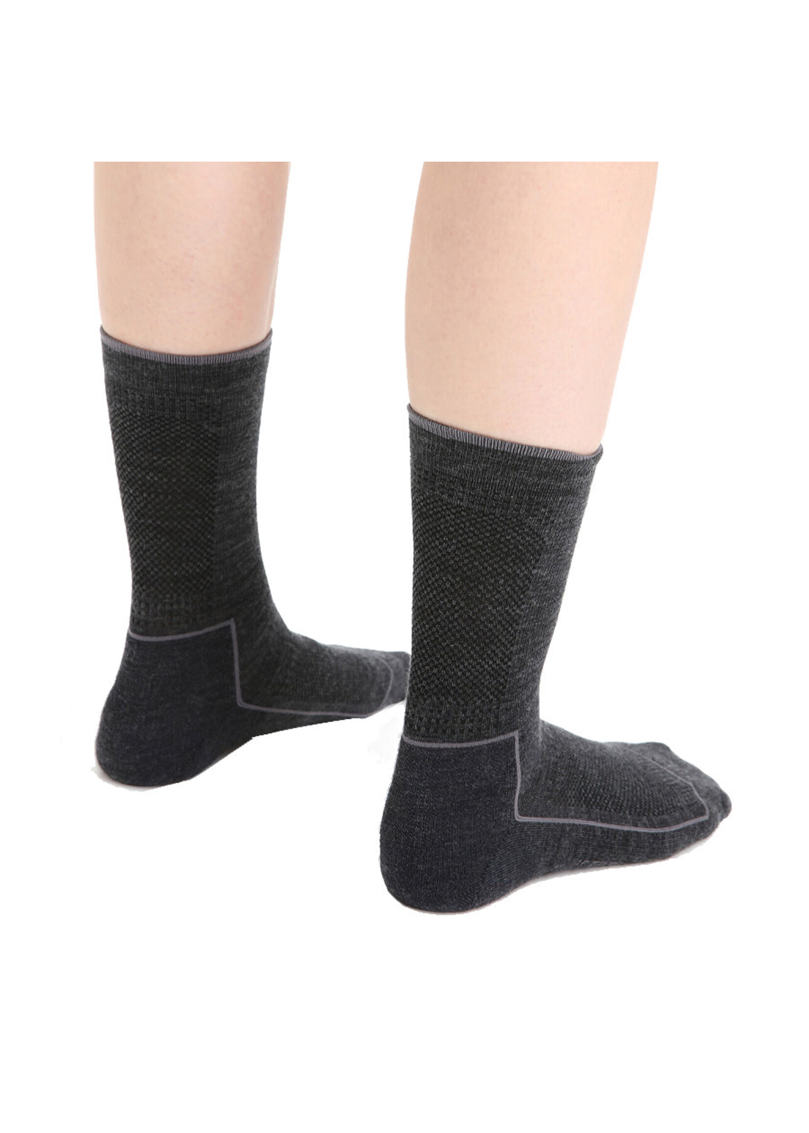 ICEBREAKER Chaussettes HIKE COOL LITE 3Q CREW / Noir (Femme)