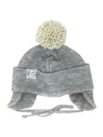 Tuque chinée avec oreilles & pompon LA MINI  / Cendrée (Enfant)