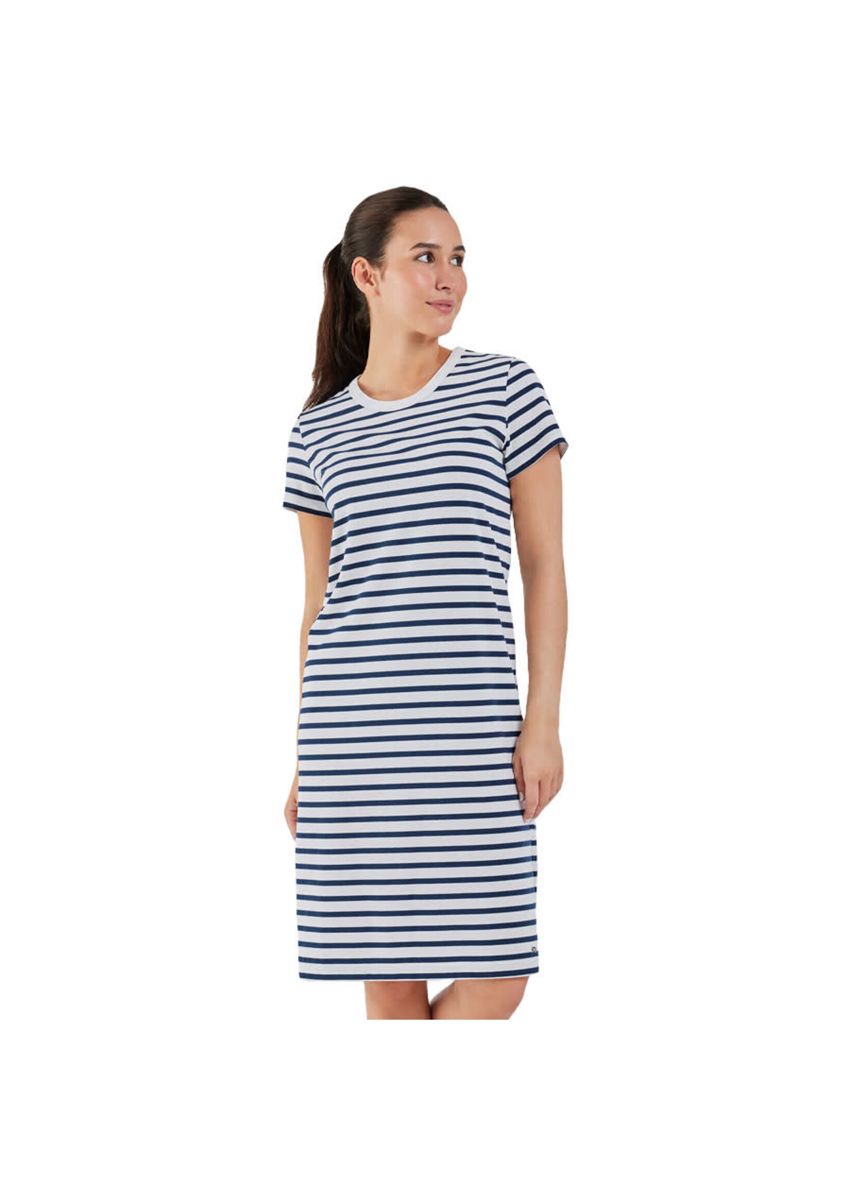 FIG Robe NEWPORT / Rayures blanches & Bleu (Femme)