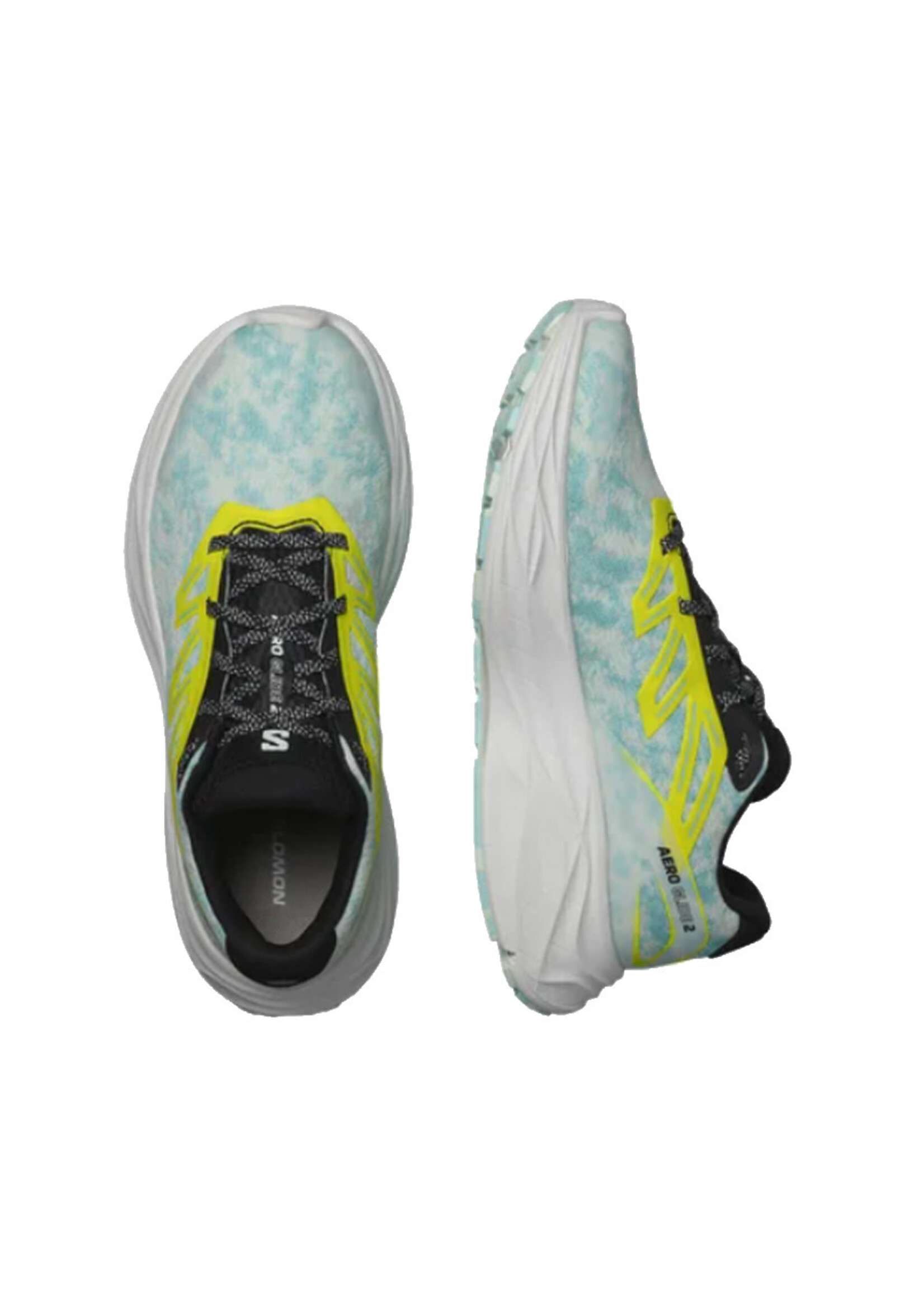 SALOMON Souliers AERO GLIDE 2 / White & Sulphur Spring & Tanager Turquoise (Femme)