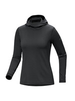 ARC'TERYX T-shirt thermique à capuchon TAEMA / Black Heather (Femme)